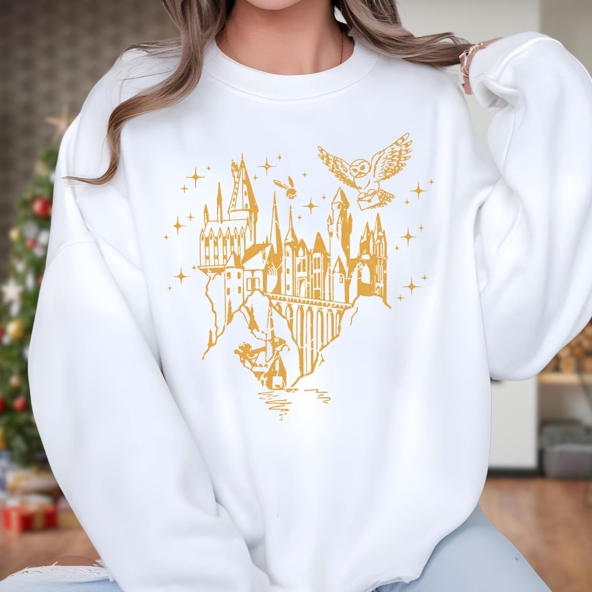 Magical Wizard Castle Sweatshirt, Gift for Book Lovers, Gift for Nerd, Wizard Hoodie, Fantasy Bookish Christmas Gift