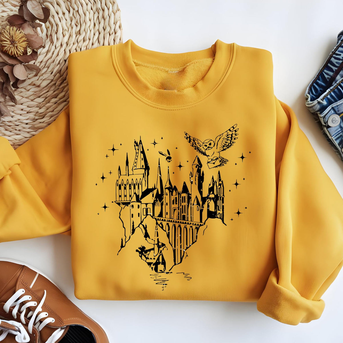 Magical Wizard Castle Sweatshirt, Gift for Book Lovers, Gift for Nerd, Wizard Hoodie, Fantasy Bookish Christmas Gift