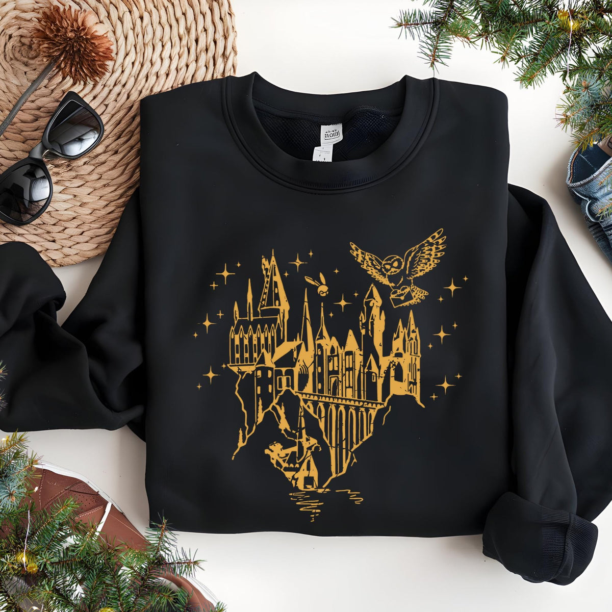 Magical Wizard Castle Sweatshirt, Gift for Book Lovers, Gift for Nerd, Wizard Hoodie, Fantasy Bookish Christmas Gift