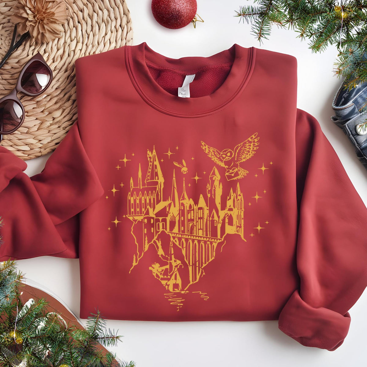 Magical Wizard Castle Sweatshirt, Gift for Book Lovers, Gift for Nerd, Wizard Hoodie, Fantasy Bookish Christmas Gift