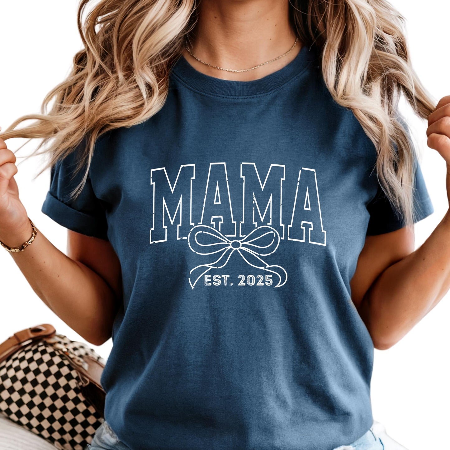 Custom Comfort Colors® Mama Toile Coquette Mama Shirt, Pregnancy Announcement Boy, Mom Life Gift