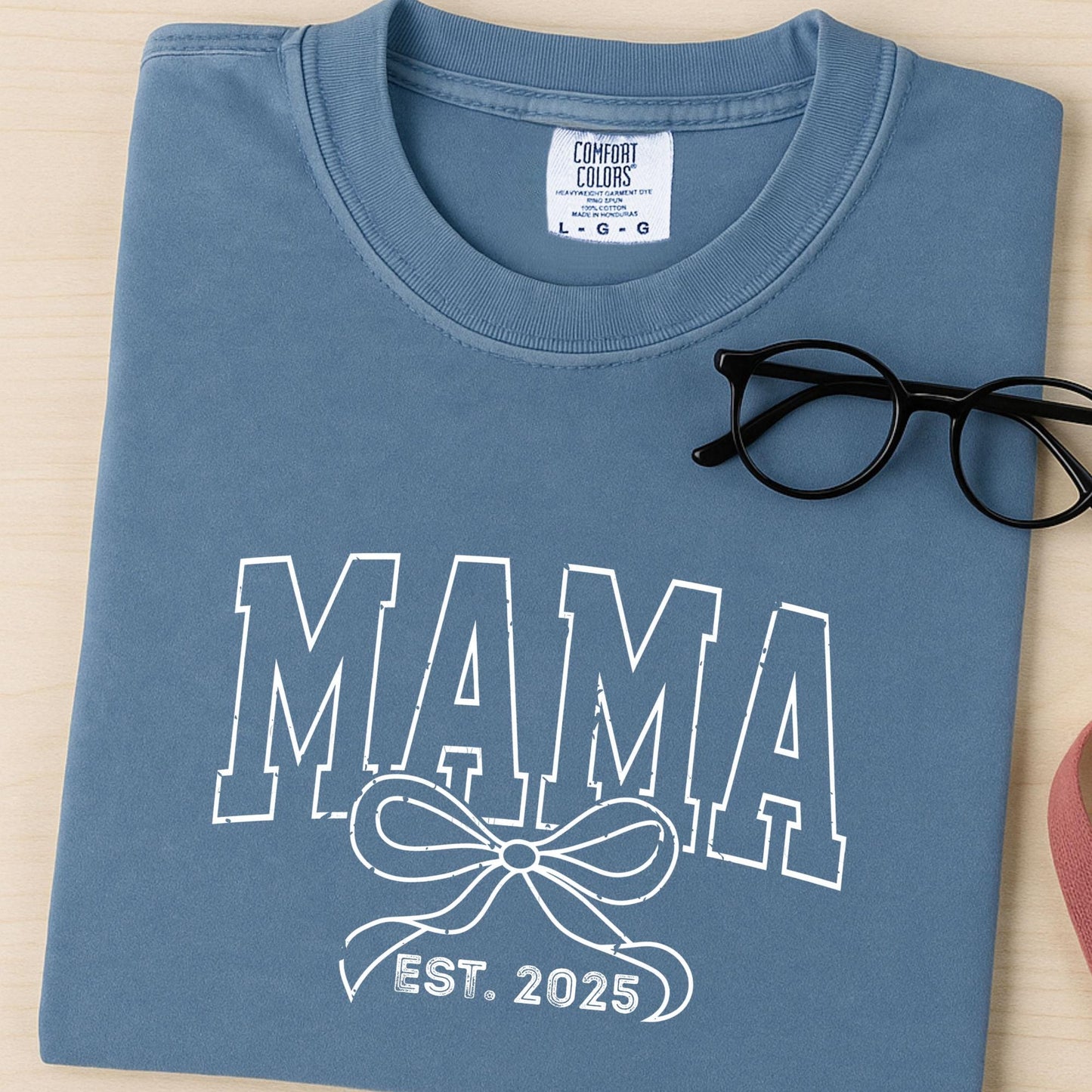 Custom Comfort Colors® Mama Toile Coquette Mama Shirt, Pregnancy Announcement Boy, Mom Life Gift