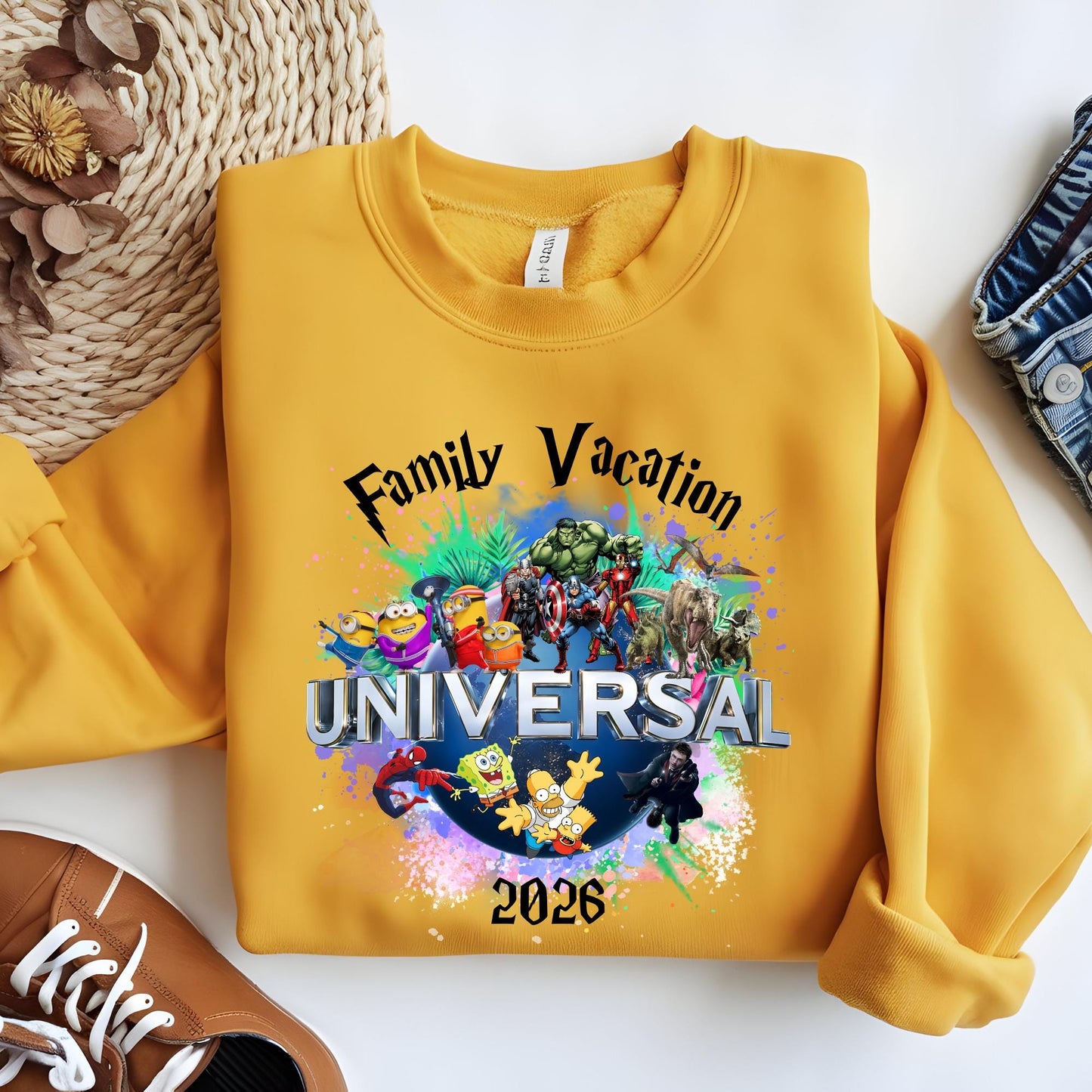 Personalized Universal Studios Family Vacation Sweatshirt, Holiday Group Trip 2026 Hoodie