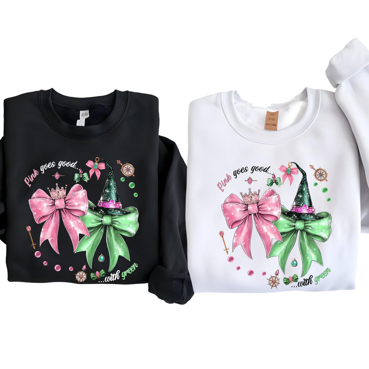 Wicked The Movie Sweatshirt, Coquette Tee, Pink & Green Glitter Broadway Hoodie, Elphaba and Glinda Sweat