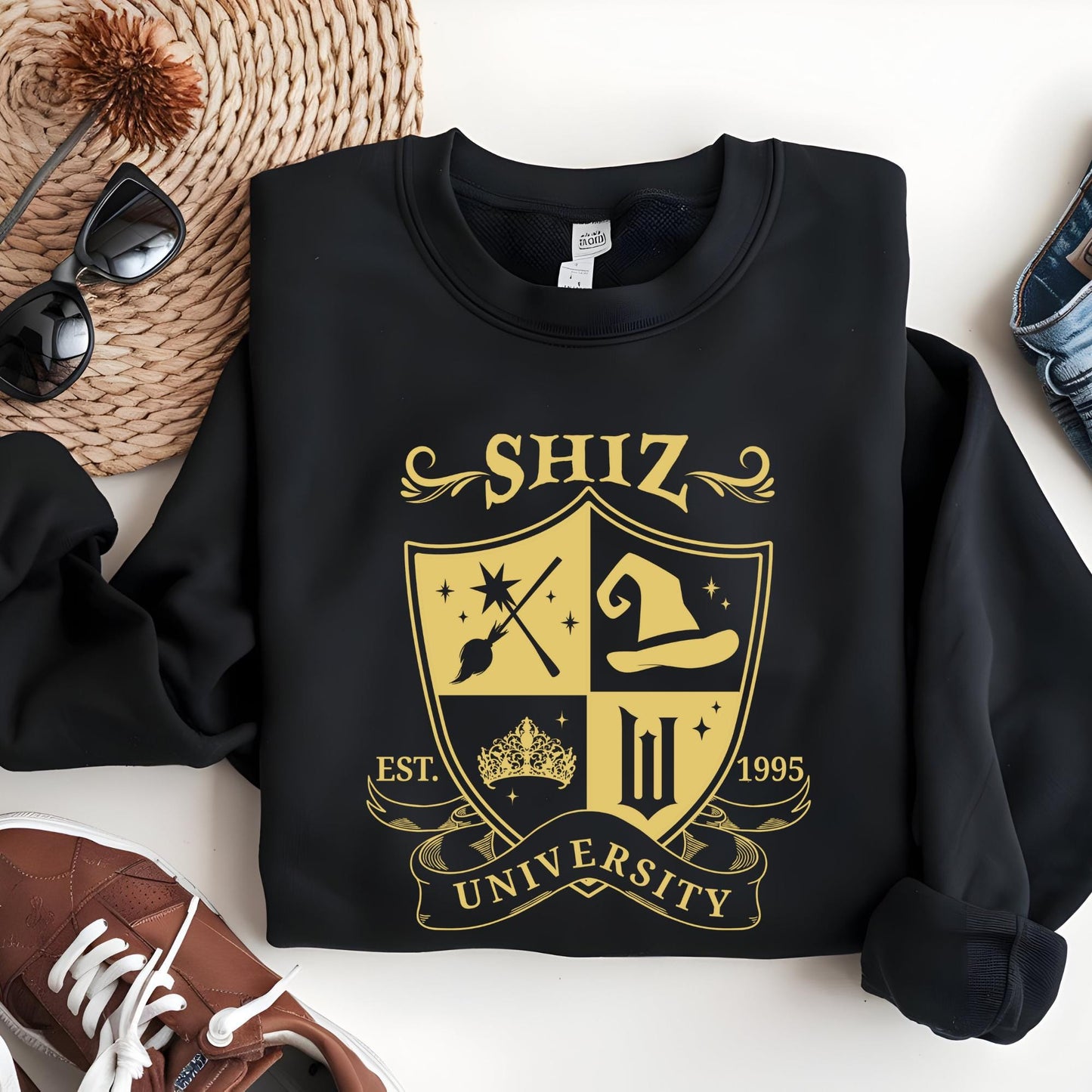 Shiz University Sweatshirt, Defy Gravity Broomstick Magic Wand Hoodie, Wizard Sweater