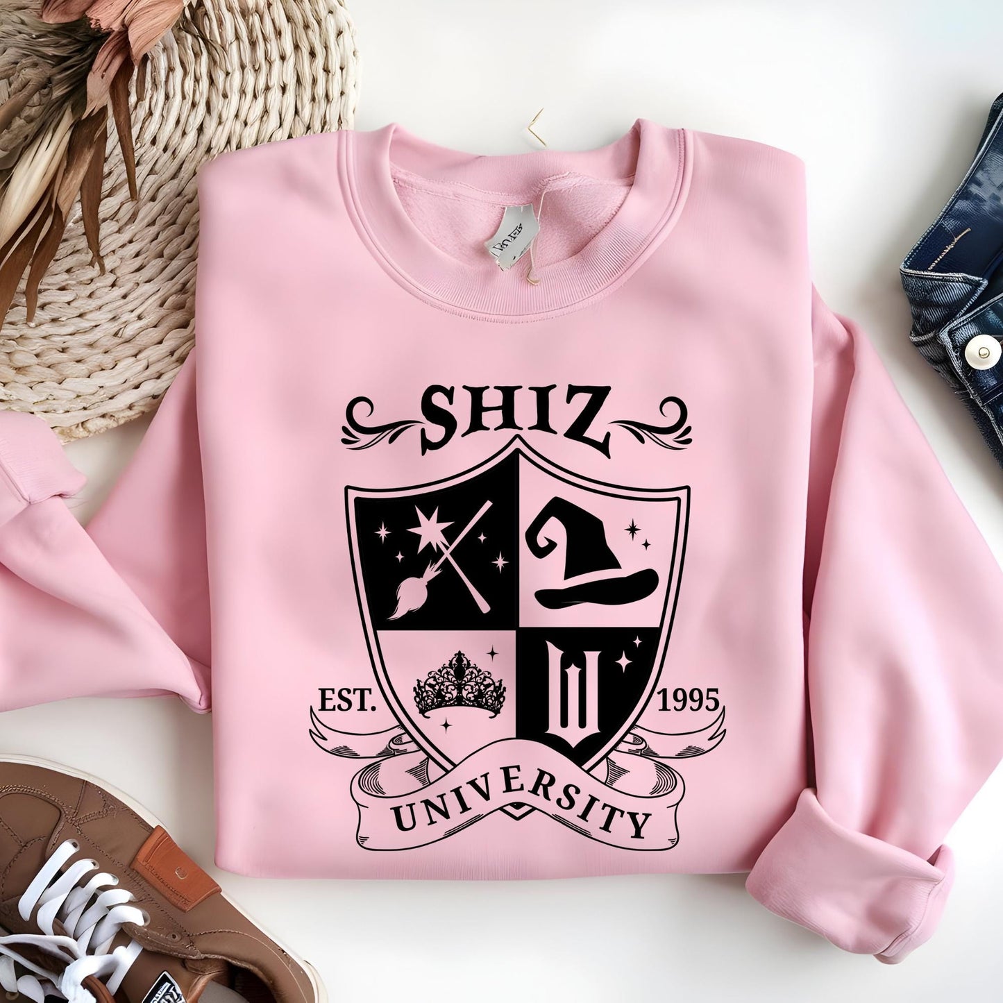Shiz University Sweatshirt, Defy Gravity Broomstick Magic Wand Hoodie, Wizard Sweater