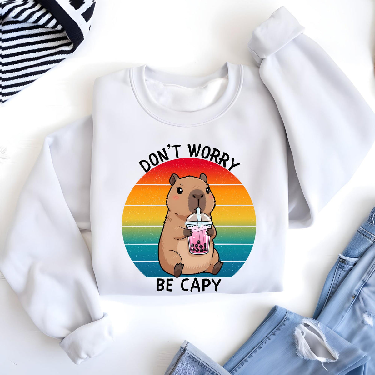 Don’t Worry Be Capy Capybara Funny Meme T-Shirt