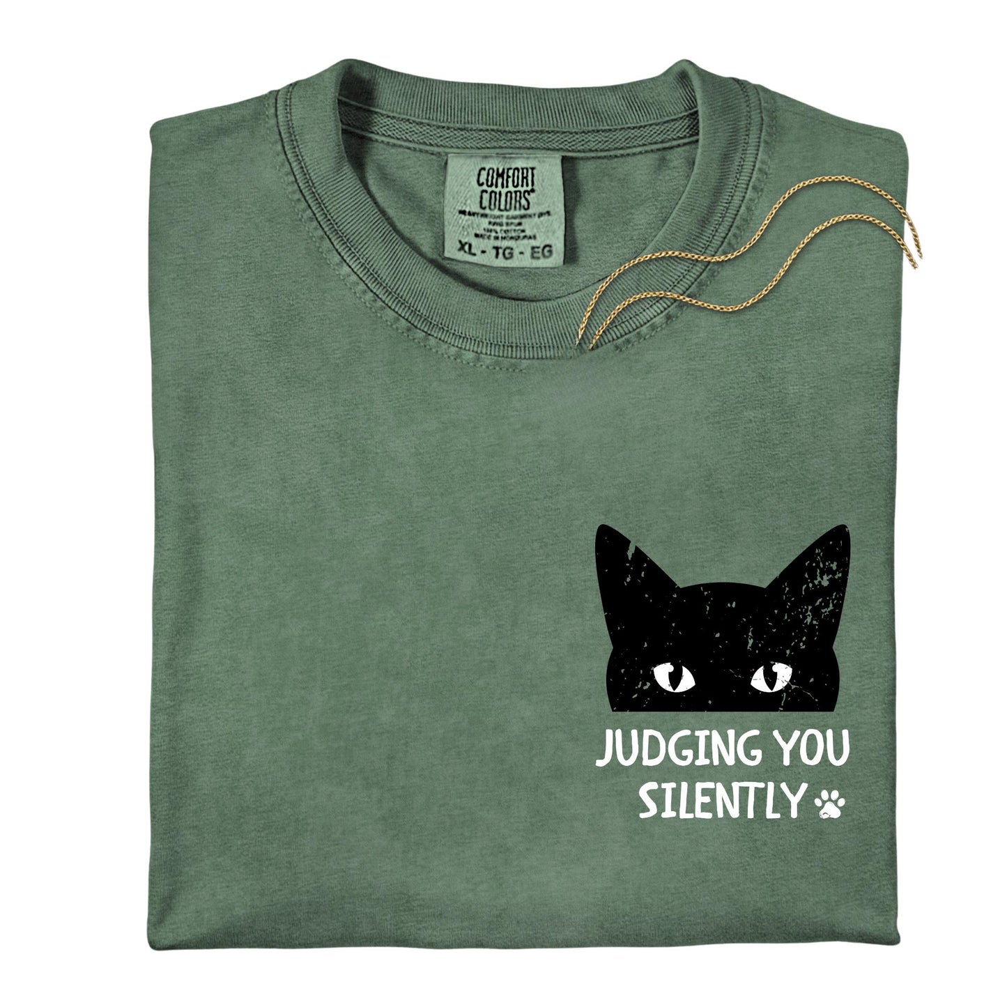 Custom Comfort Colors® Judging You Silently Cat Shirt, Sarcastic Cats Lover Tee, Funny Cat Mom Shirts, Animal Lover Gift
