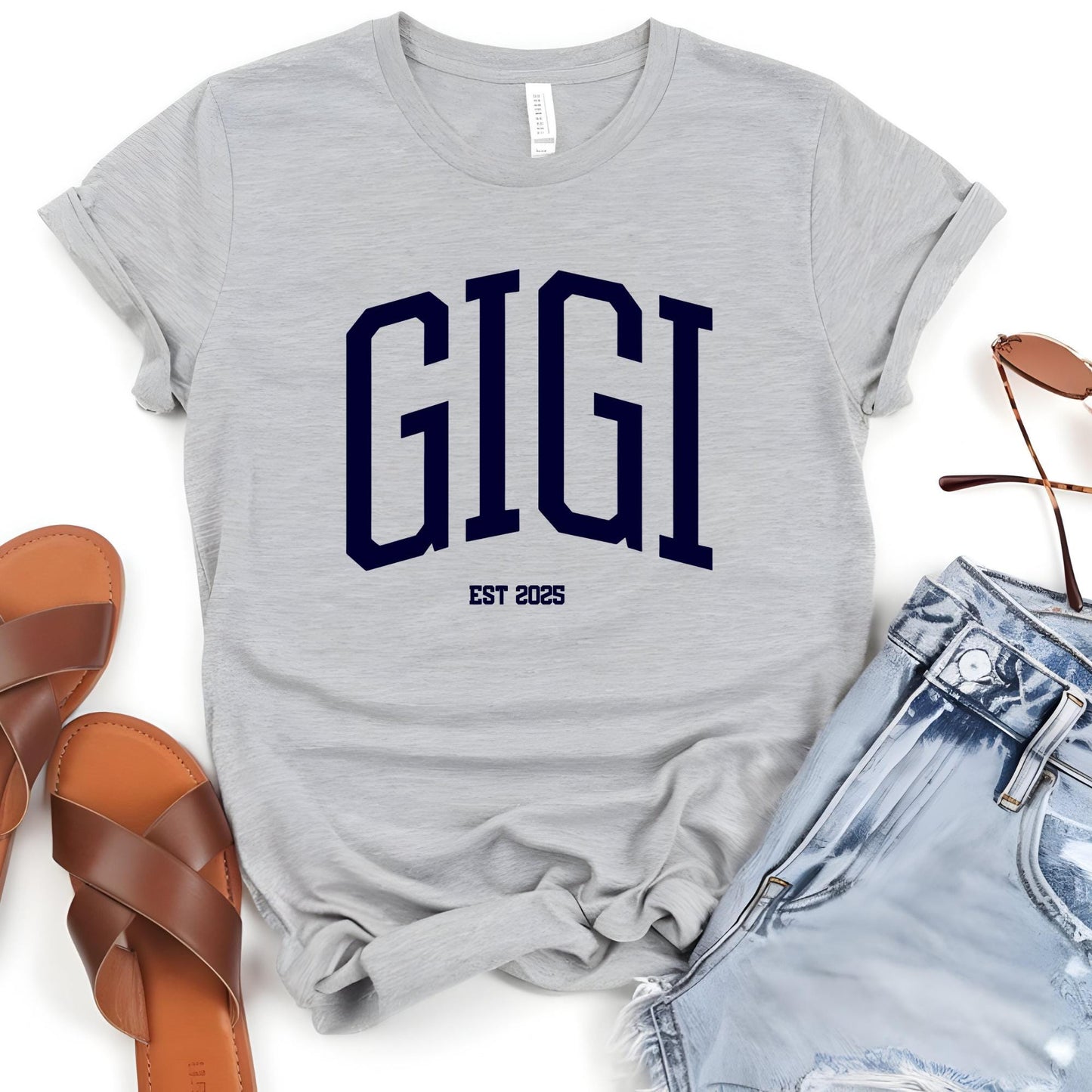Custom Gigi Shirt, Baby Announcement Gift, Personalized EST Date Grandma Tshirt, Pregnancy Reveal Outfit, Mother's Day Gifts