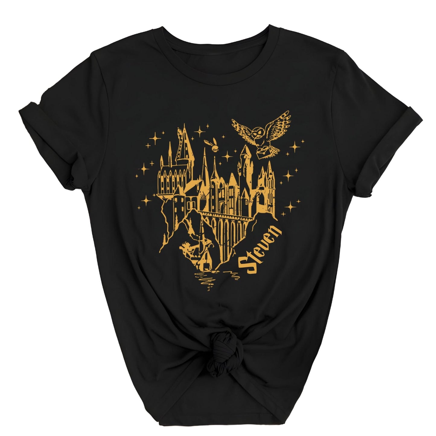 Personalized Wizard Castle Shirt, Magical Owl Custom Tshirt, Magic Lover Tee
