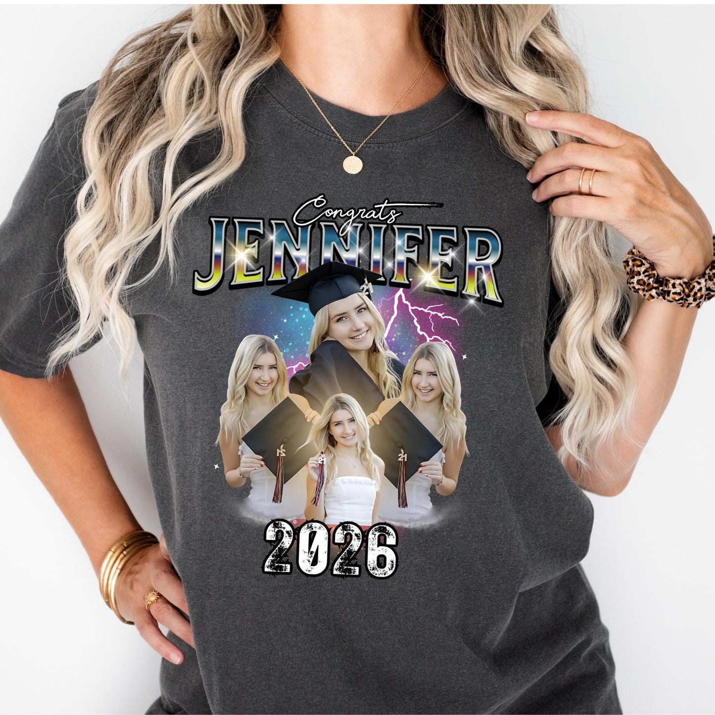 Comfort Colors® Custom Your Own Graduation Bootleg Shirt, 90s Style Birthday Tee