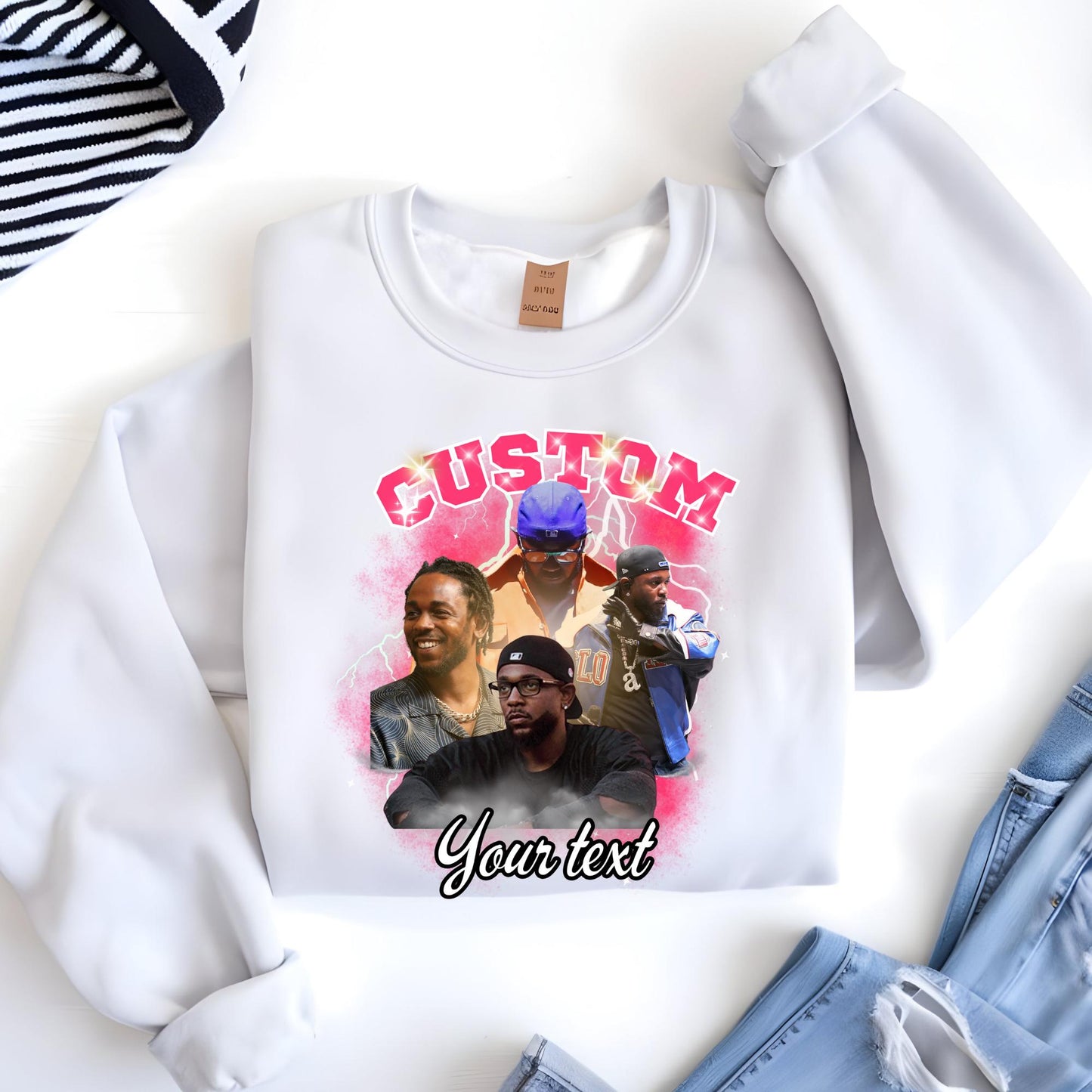 Personalized Your Own Bootleg Sweatshirt, Boyfriend Photo Hoodie, 90s Retro Sweat, Birthday Gift