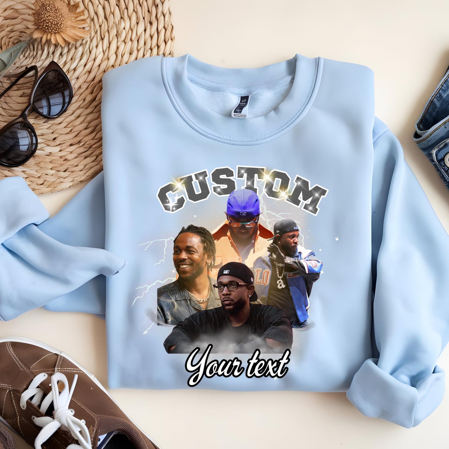 Personalized Your Own Bootleg Sweatshirt, Boyfriend Photo Hoodie, 90s Retro Sweat, Birthday Gift