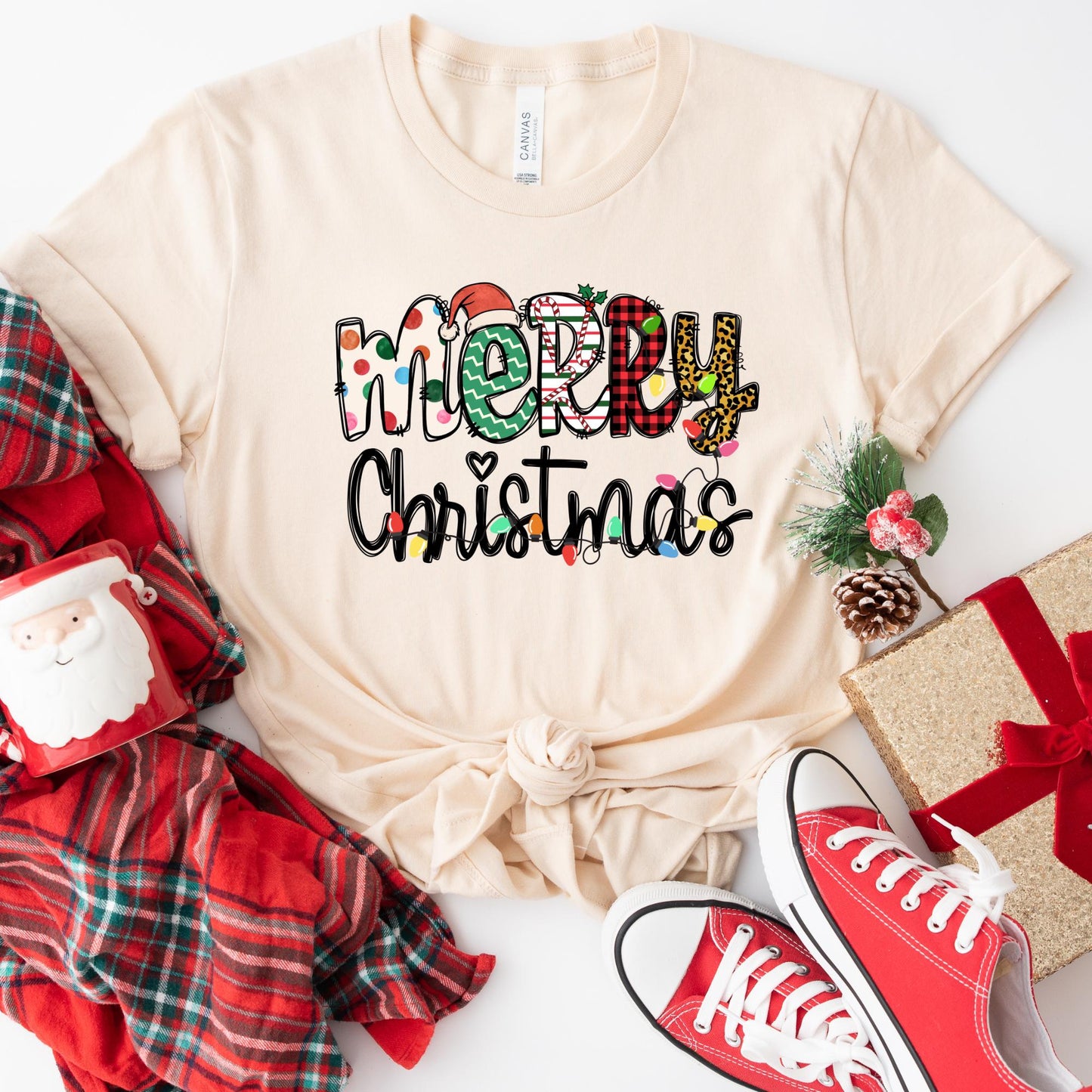 Merry Christmas Shirt, Cute Holiday T Shirt, Festive Graphic Tee, Unisex Christmas Outfit, Fun Xmas Gift