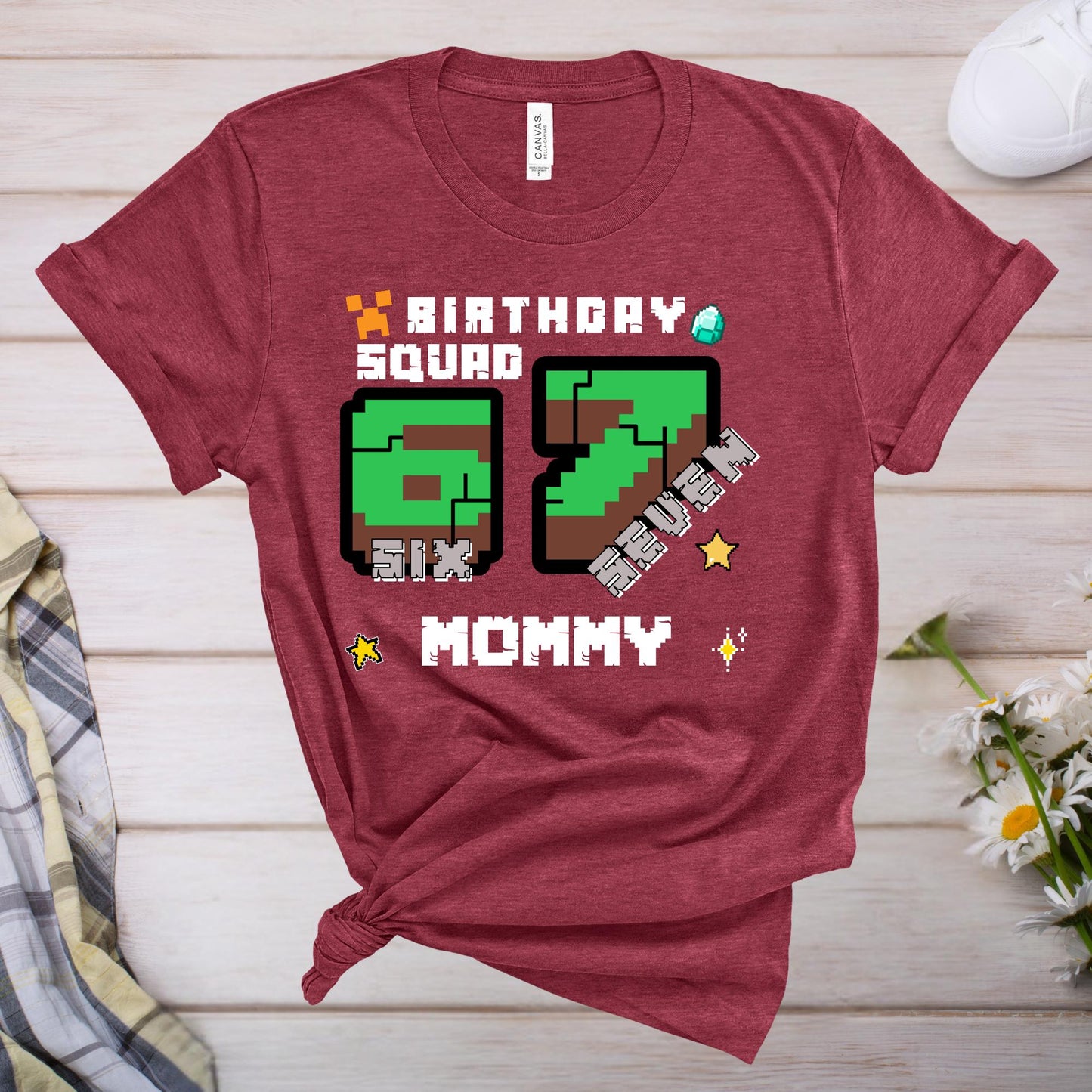 Custom Six Seven Game Kids Shirt, Family Matching 6 7 Gamer Birthday Squad Tshirt, 67 Meme Gift
