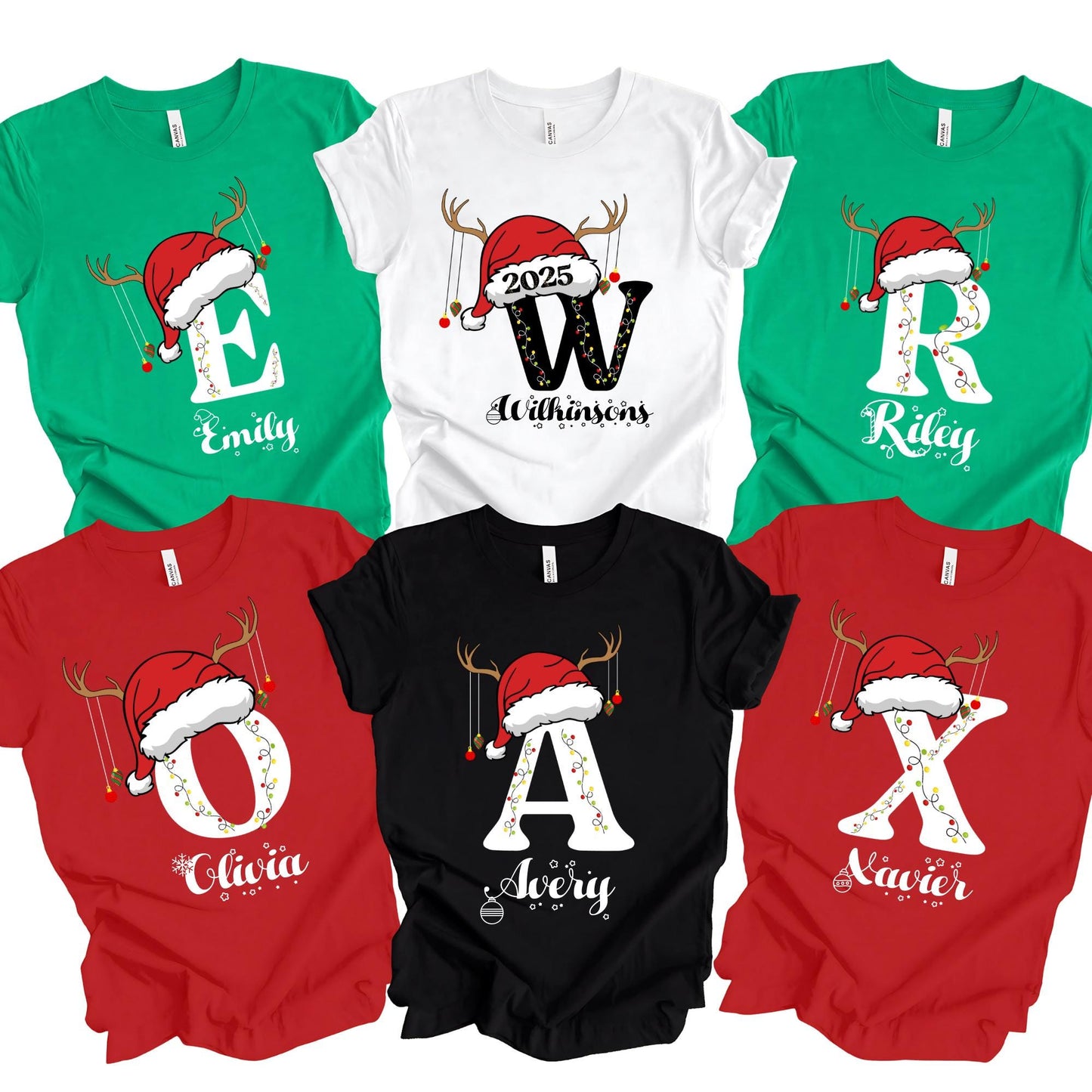 Custom Name Letter Christmas Group Party Shirt Personalized Gift For Best Friend Cousin Crew Christmas Gift