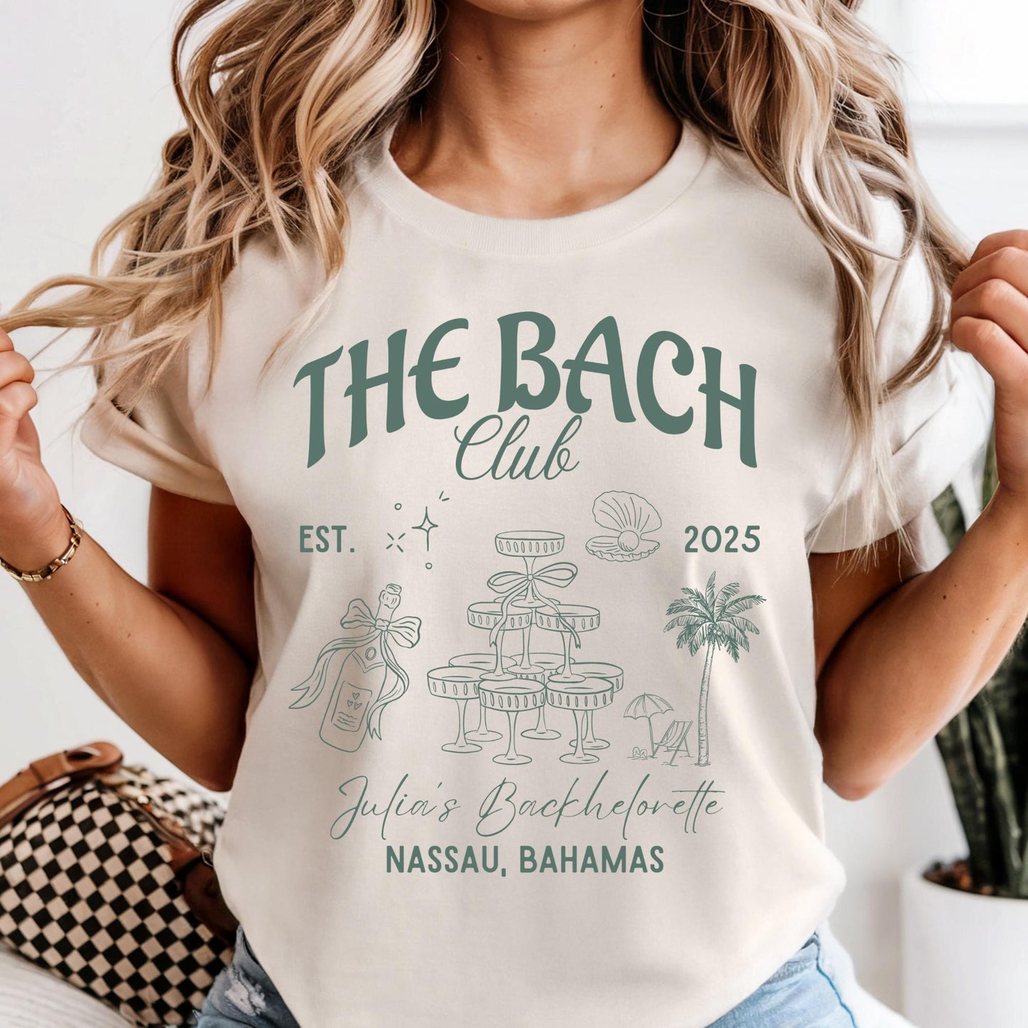 Comfort Colors® The Bach Club Custom Bachelorette Party T-Shirt, Unisex Cotton Long Sleeve Tee