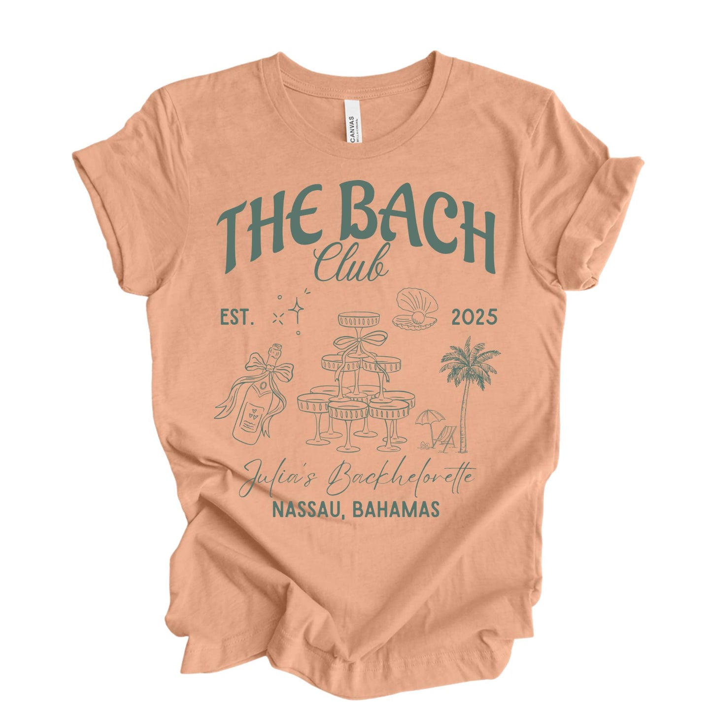 The Bach Club Custom Bachelorette Party Shirt, Unisex Cotton Tee