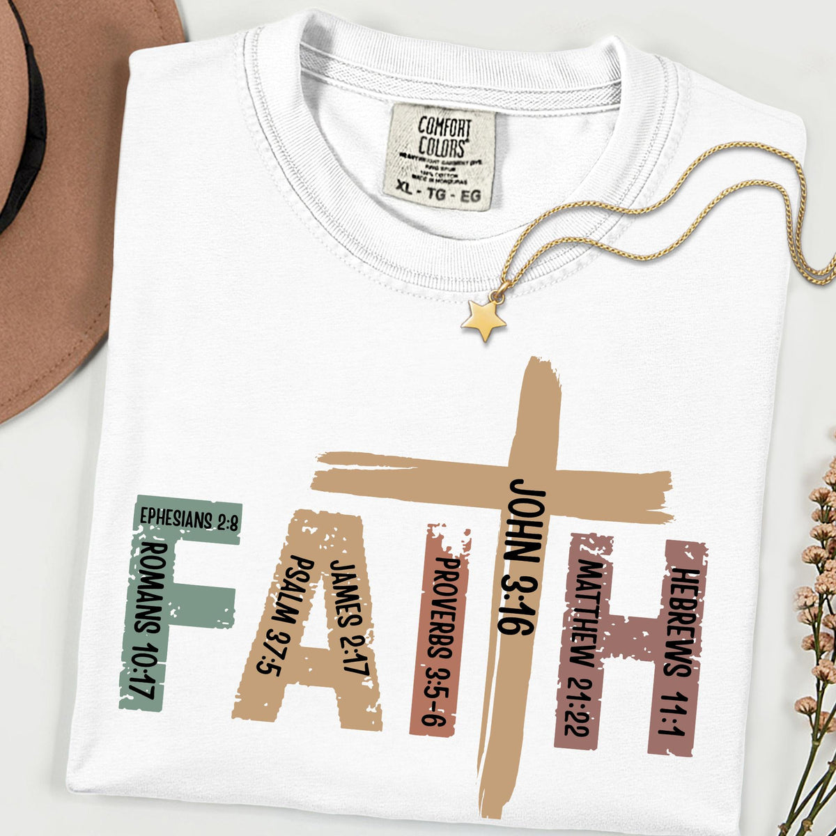 Comfort Colors® Faith Shirt, Christian Bible Verse Tee, Cross Faith T Shirt, Religious Graphic Tee, Inspirational Gift
