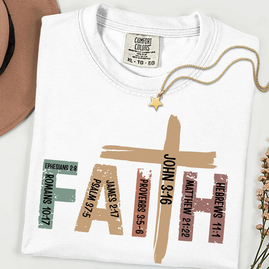 Comfort Colors® Faith Shirt, Christian Bible Verse Tee, Cross Faith T Shirt, Religious Graphic Tee, Inspirational Gift