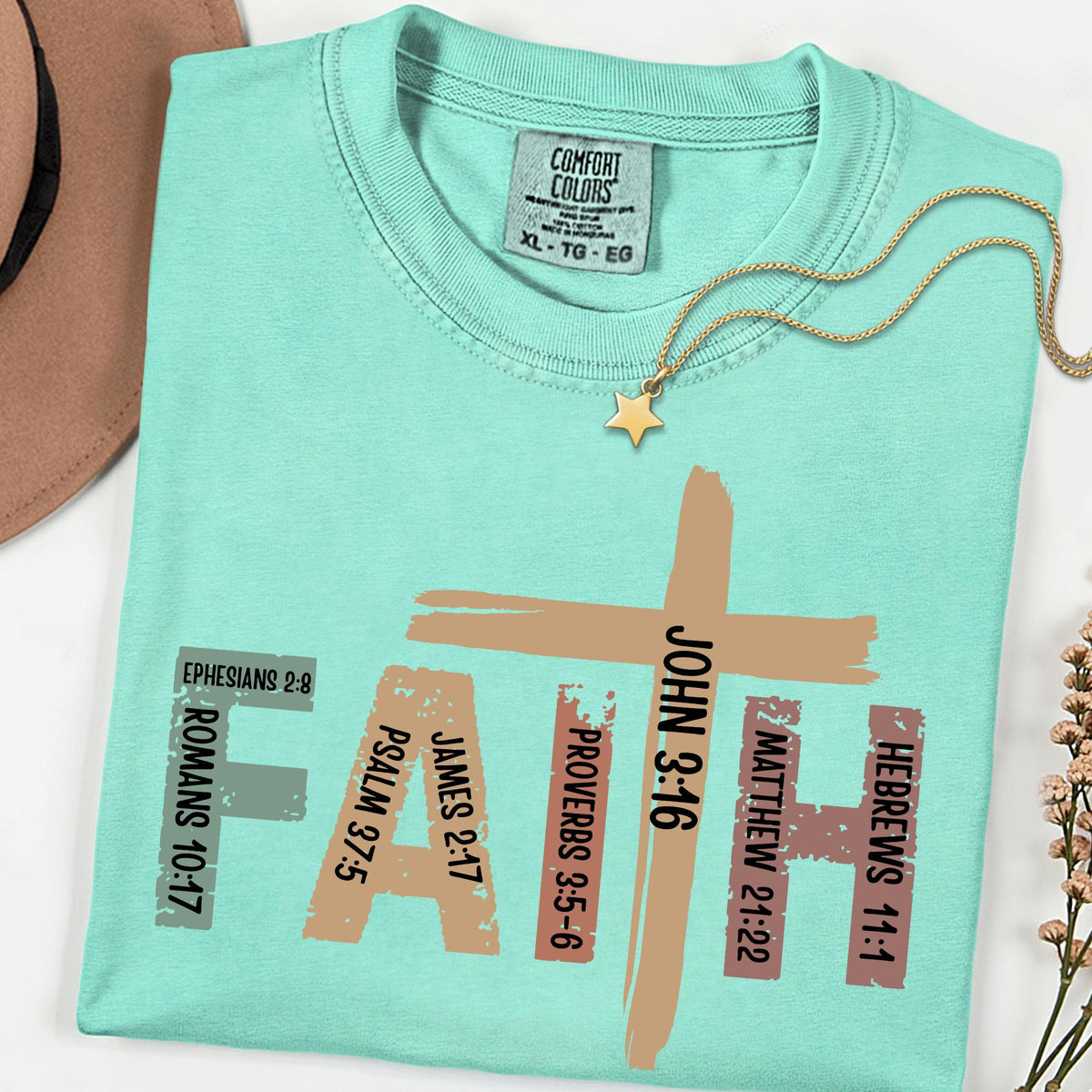 Comfort Colors® Faith Shirt, Christian Bible Verse Tee, Cross Faith T Shirt, Religious Graphic Tee, Inspirational Gift