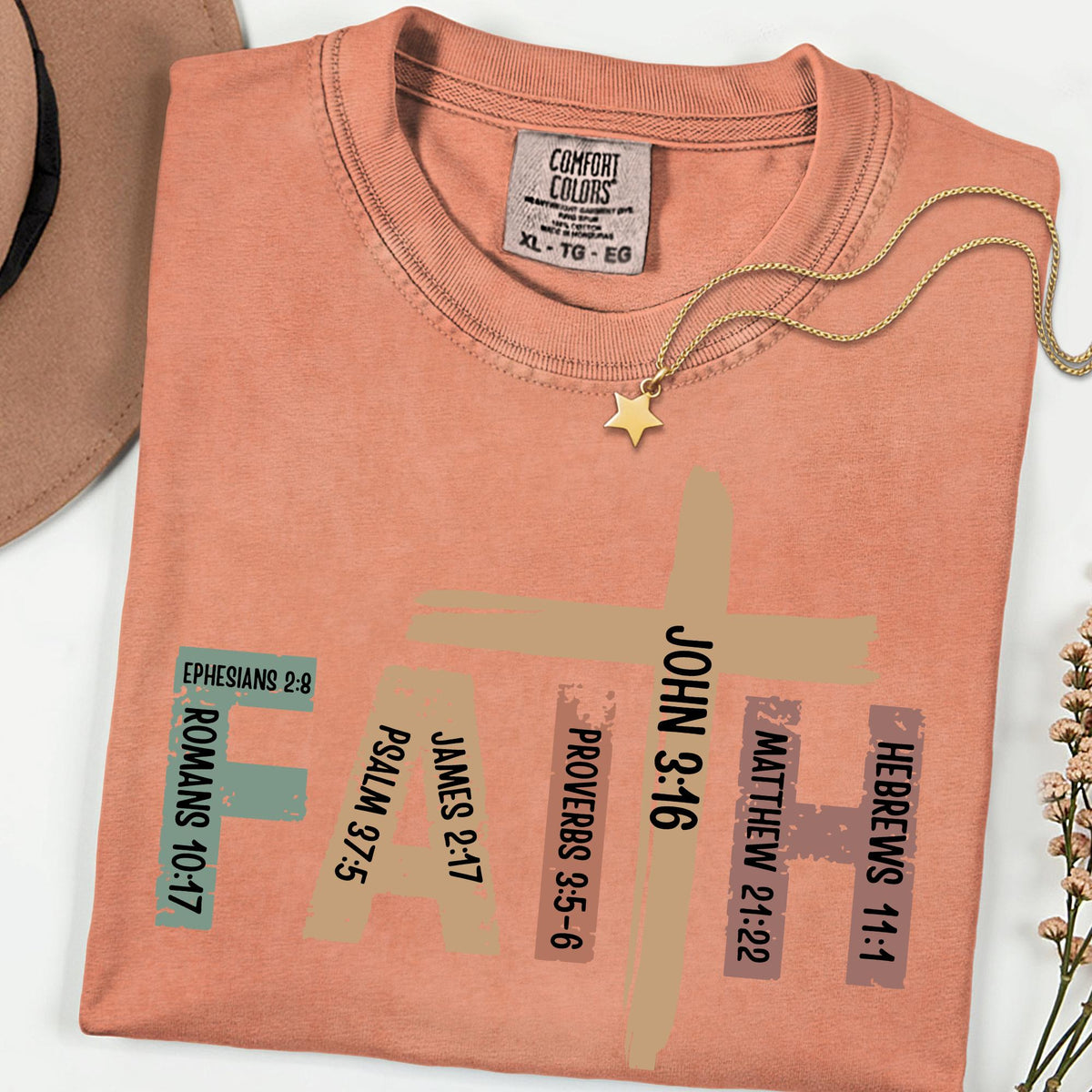 Comfort Colors® Faith Shirt, Christian Bible Verse Tee, Cross Faith T Shirt, Religious Graphic Tee, Inspirational Gift