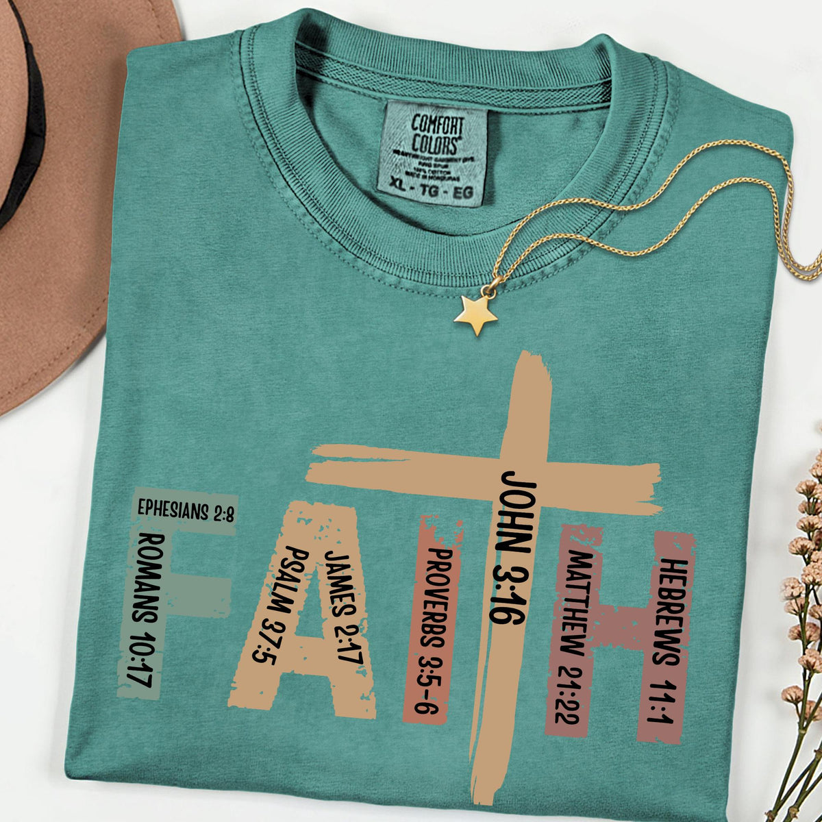 Comfort Colors® Faith Shirt, Christian Bible Verse Tee, Cross Faith T Shirt, Religious Graphic Tee, Inspirational Gift