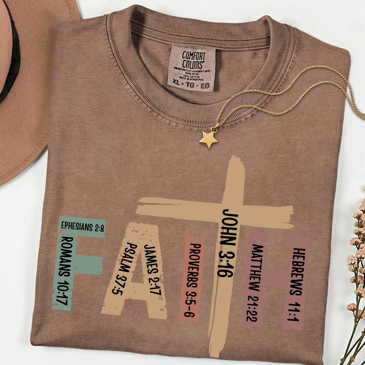 Comfort Colors® Faith Shirt, Christian Bible Verse Tee, Cross Faith T Shirt, Religious Graphic Tee, Inspirational Gift