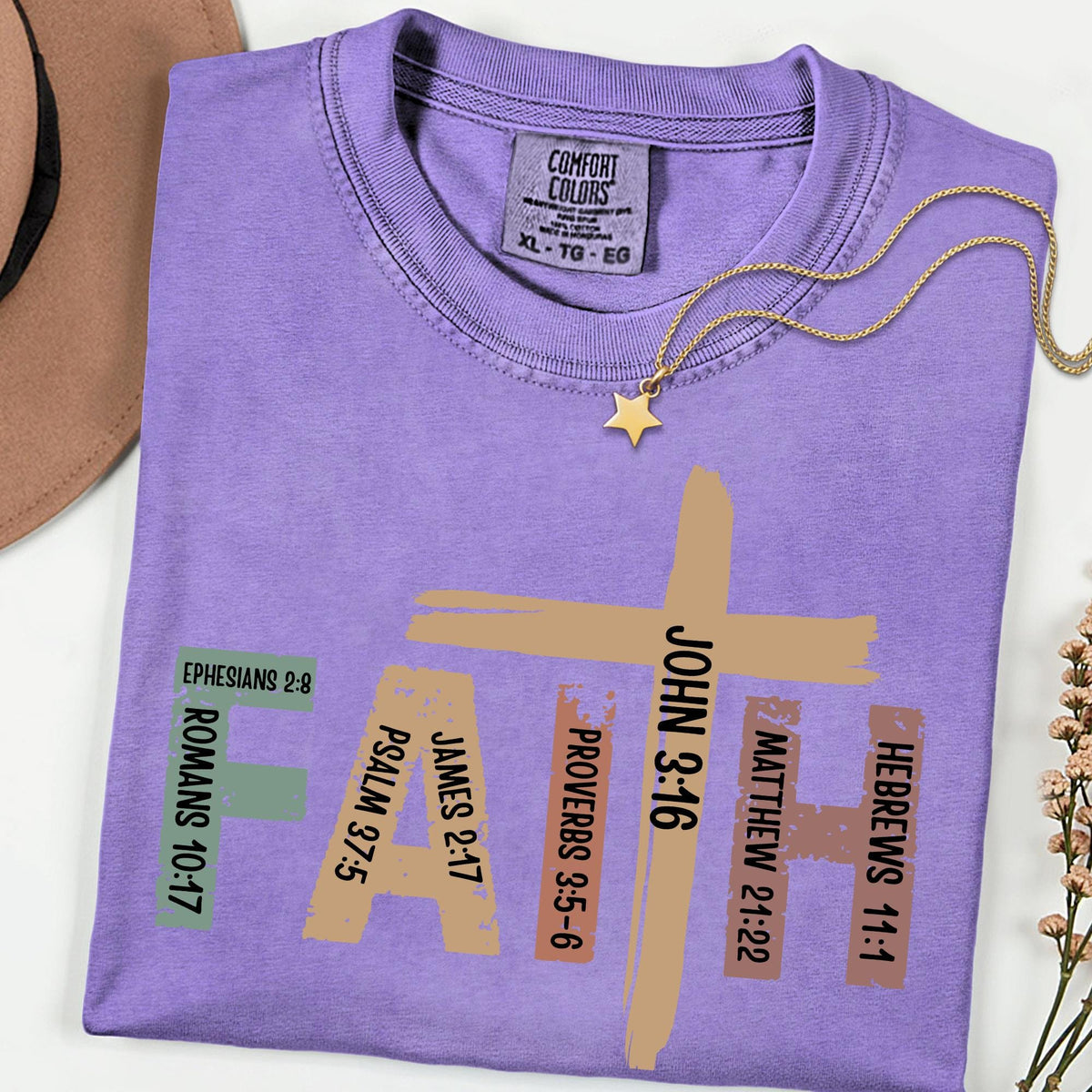 Comfort Colors® Faith Shirt, Christian Bible Verse Tee, Cross Faith T Shirt, Religious Graphic Tee, Inspirational Gift