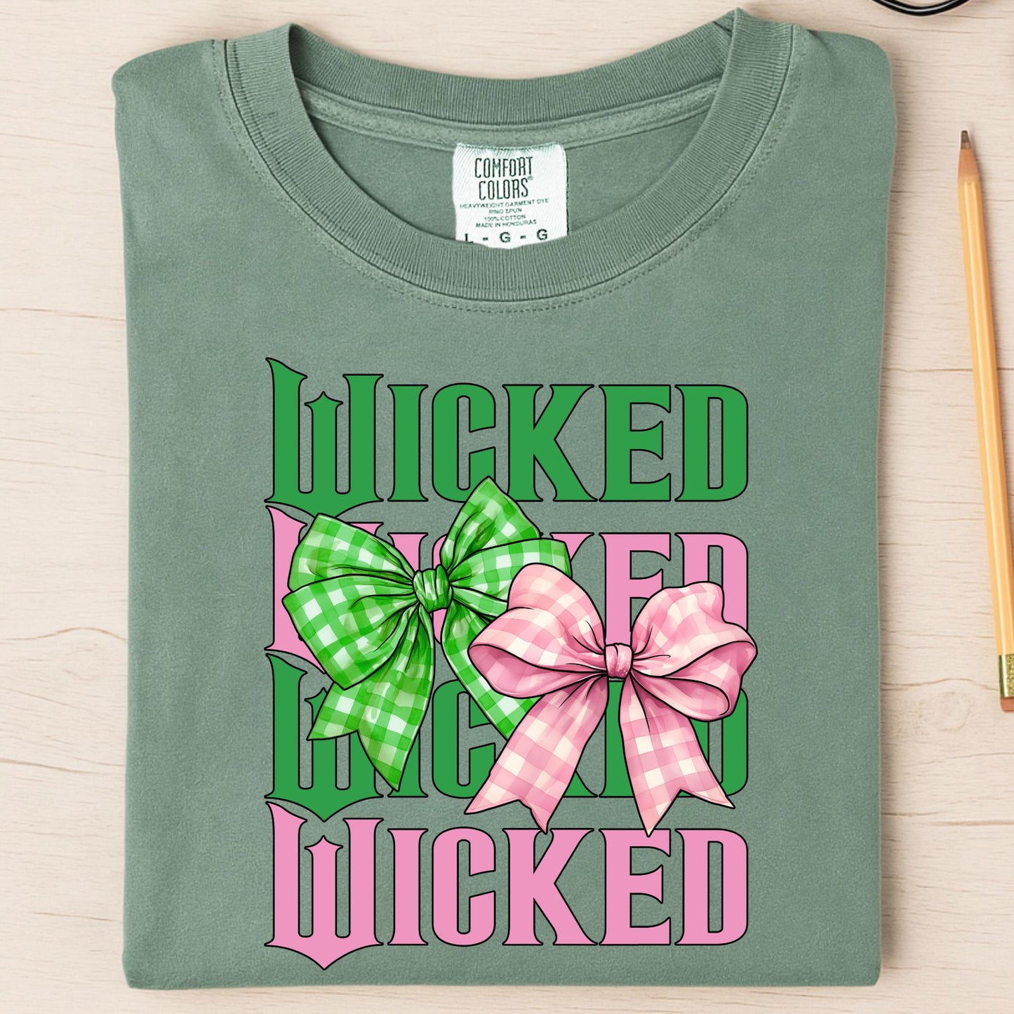 Custom For Good Wicked Comfort Colors® Shirt, Wizard Fan T-shirt, Elphaba and Glinda , 2 Side Wicked Tees