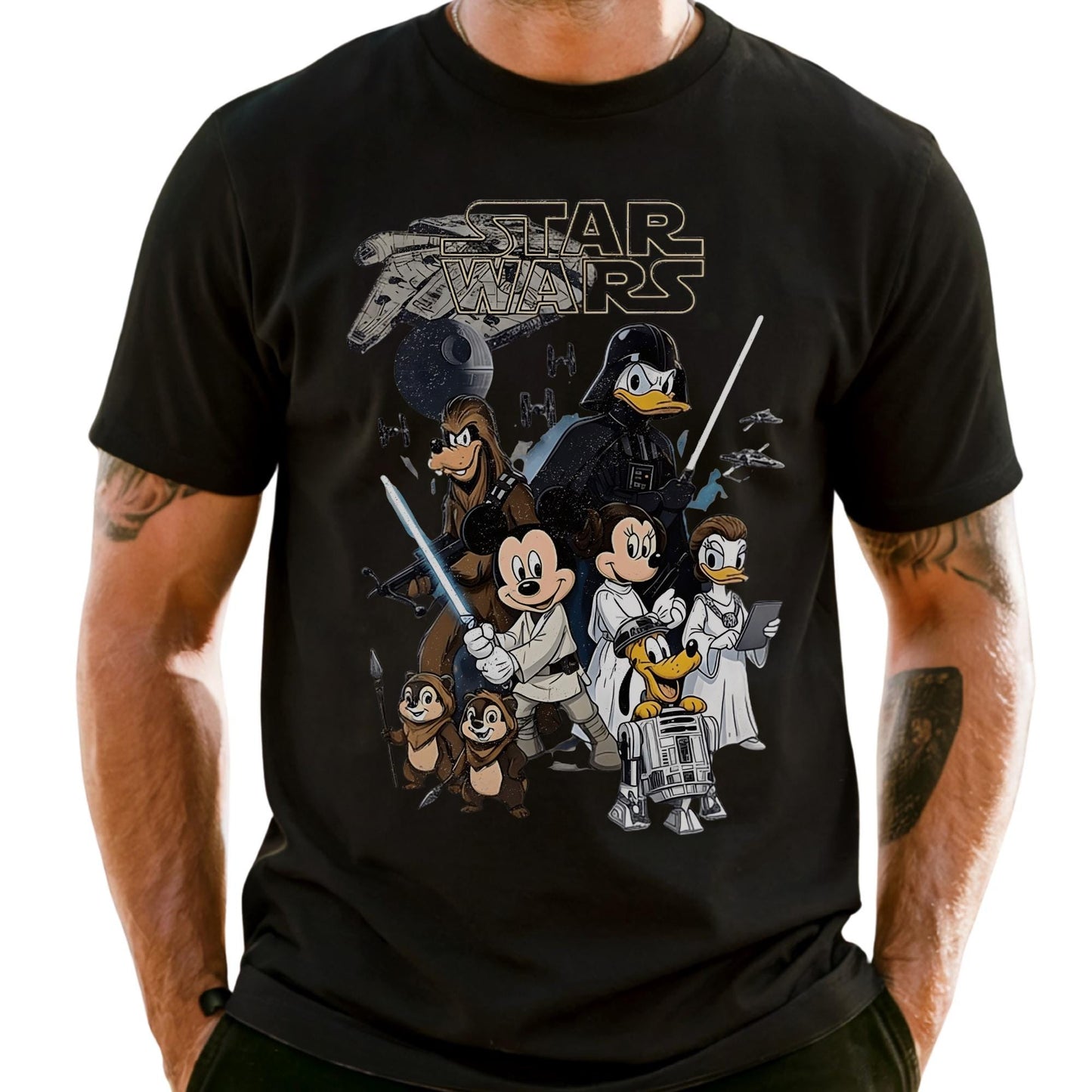Comfort Colors® Disney Star Wars Shirt, Retro Mickey and Friends Jedi Shirts, Sci-Fi Vacation Tshirt