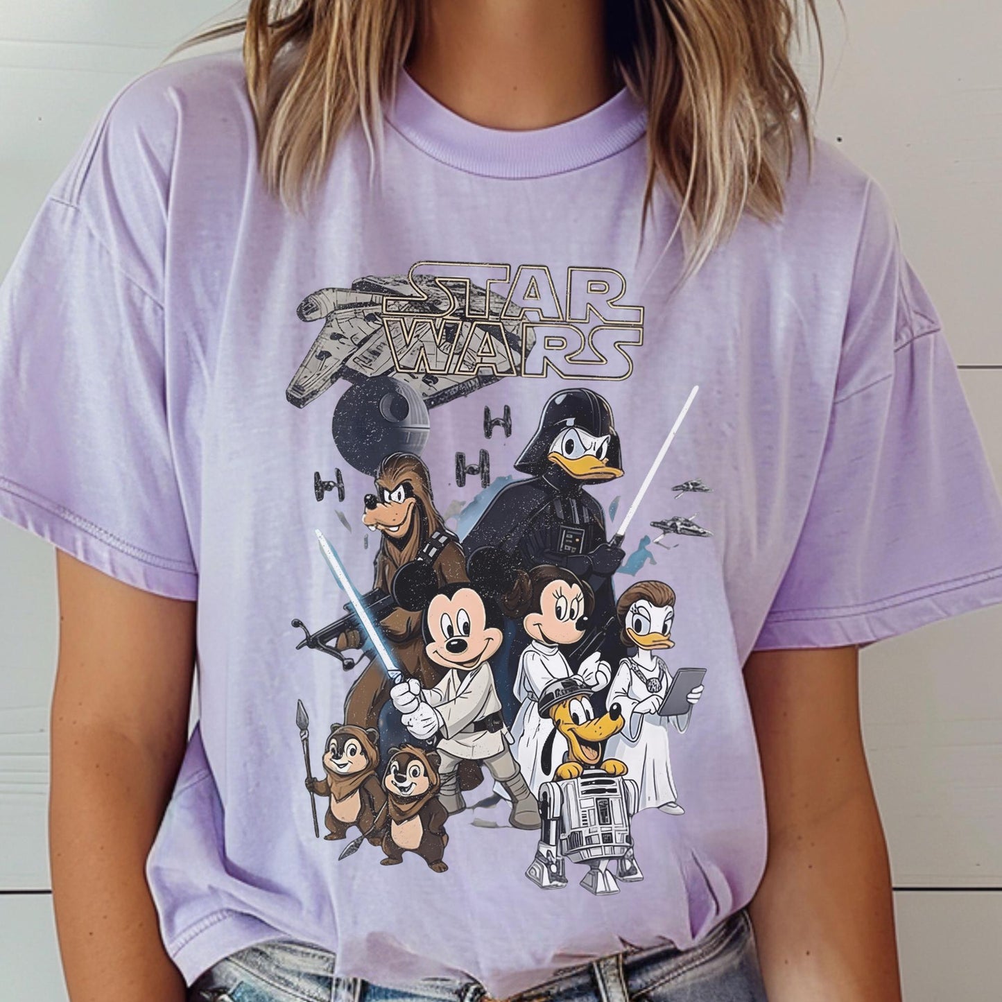Comfort Colors® Disney Star Wars Shirt, Retro Mickey and Friends Jedi Shirts, Sci-Fi Vacation Tshirt