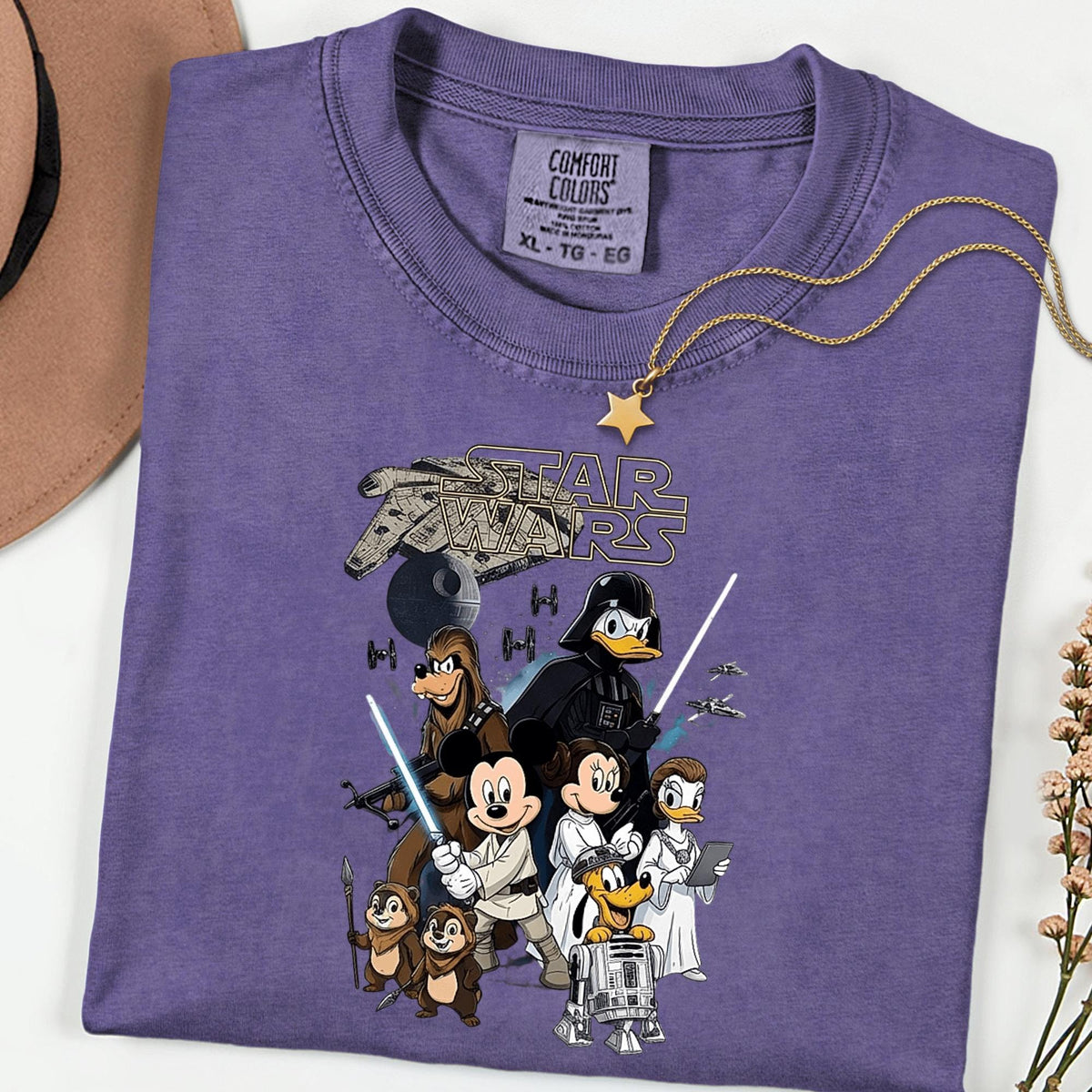 Comfort Colors® Star Wars Sci Fi Graphic Tee, Space Hero Cartoon Shirt, Vintage Wash Unisex T Shirt, Geek Gift Tee