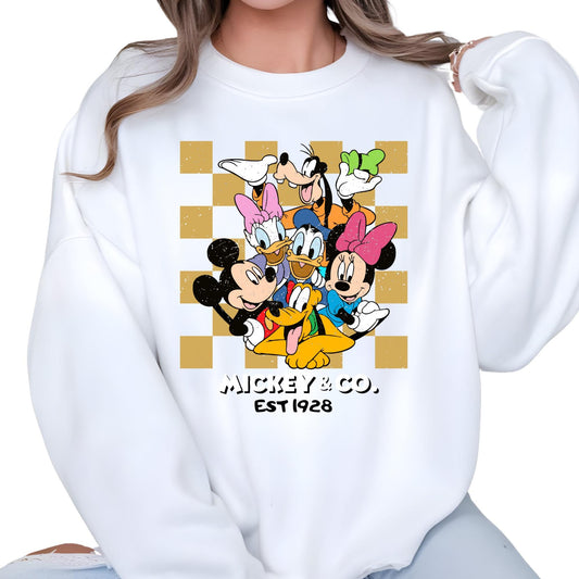 Retro Mickey & Co 1928 Sweatshirt, Disneyland Shirt, Disneyworld Sweat, Mickey And Friends Family Hoodie, Disney Gift