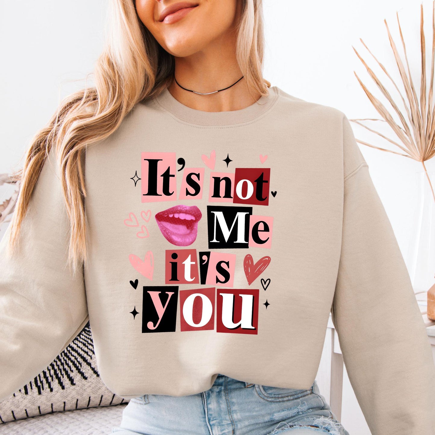 It's Not Me It's You Sarcastic Anti Valentine Sweatshirt, Funny Valentine's Day Sweat Outfit