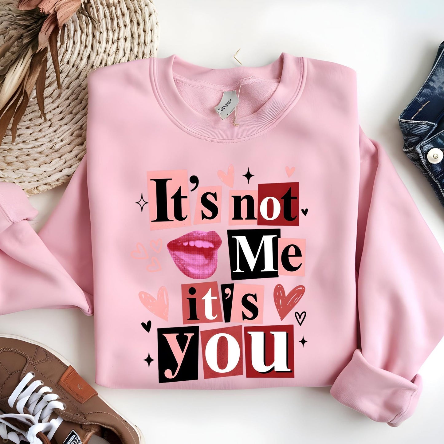 It's Not Me It's You Sarcastic Anti Valentine Sweatshirt, Funny Valentine's Day Sweat Outfit