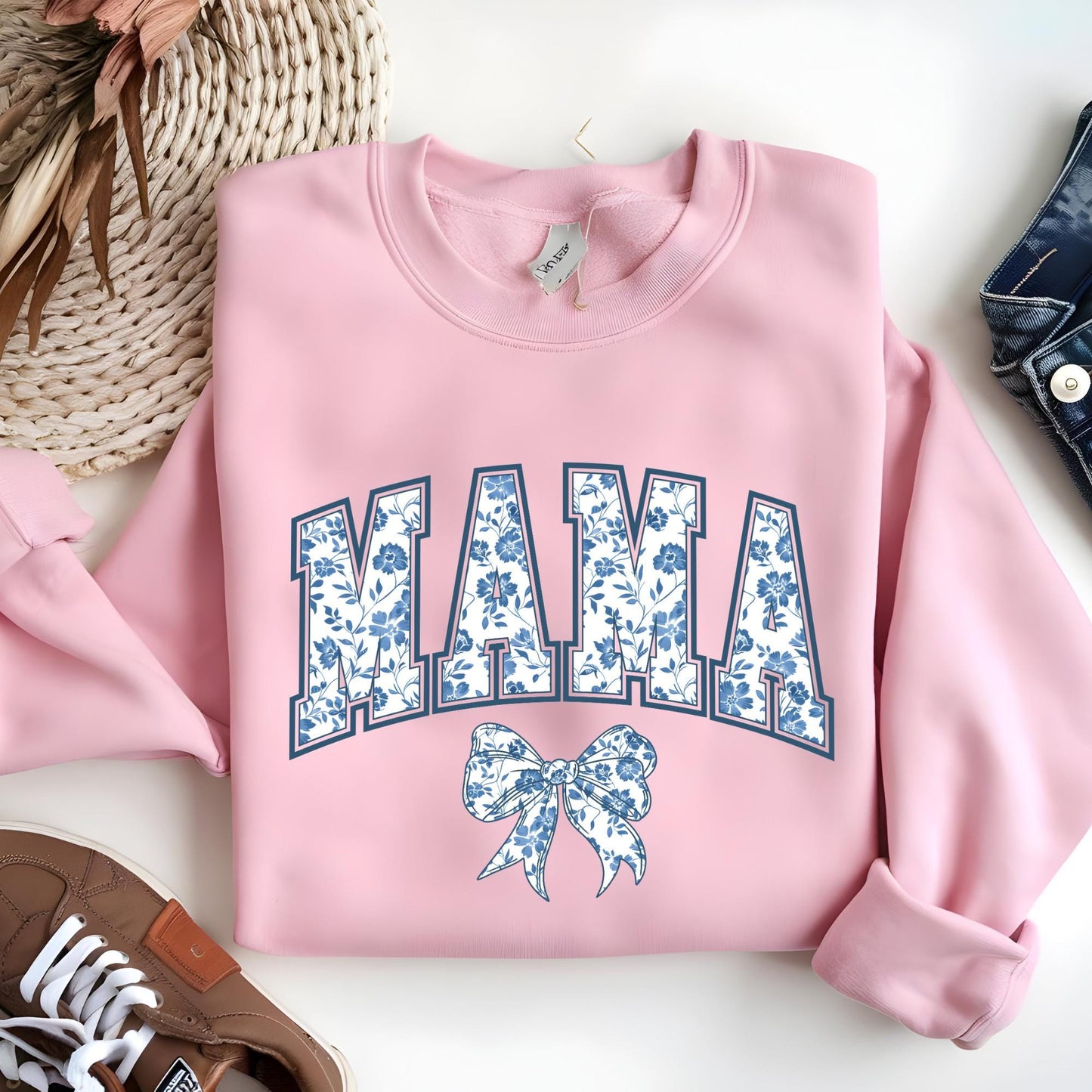 Toile Floral Mama Shirt, Pregnancy Announcement Boy, Mom Life Shirt, Cute Mom Mothers Day Gift, New Mom Tee