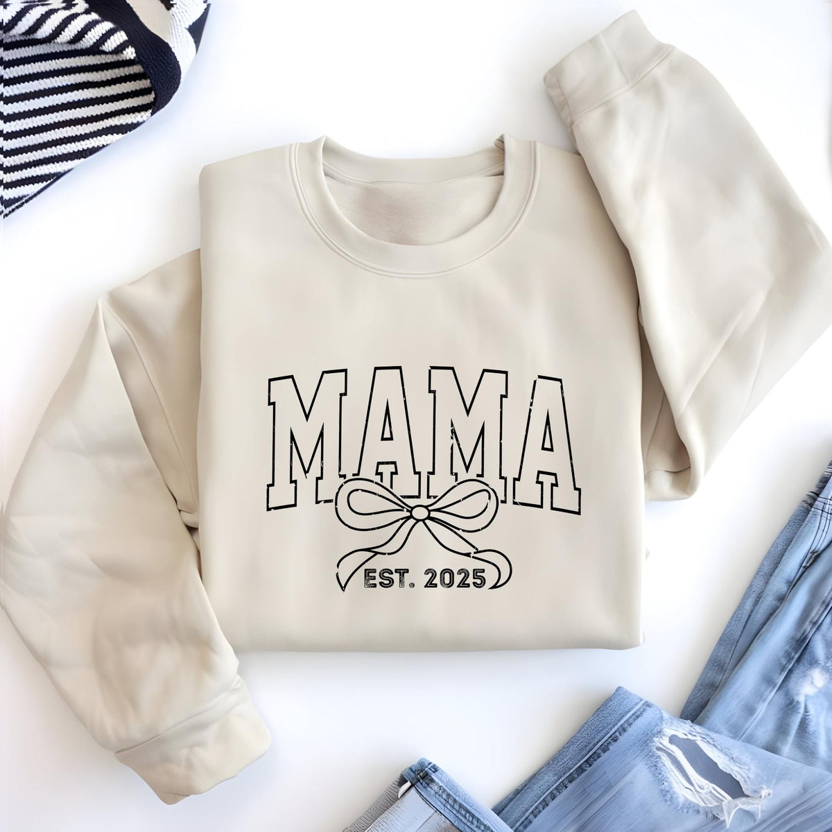 Personalized Toile Mama Pregnancy Announcement Sweatshirt