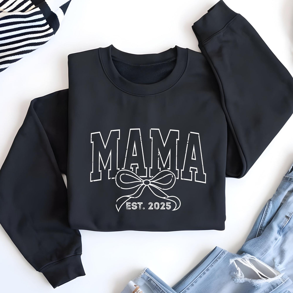 Personalized Toile Mama Pregnancy Announcement Sweatshirt