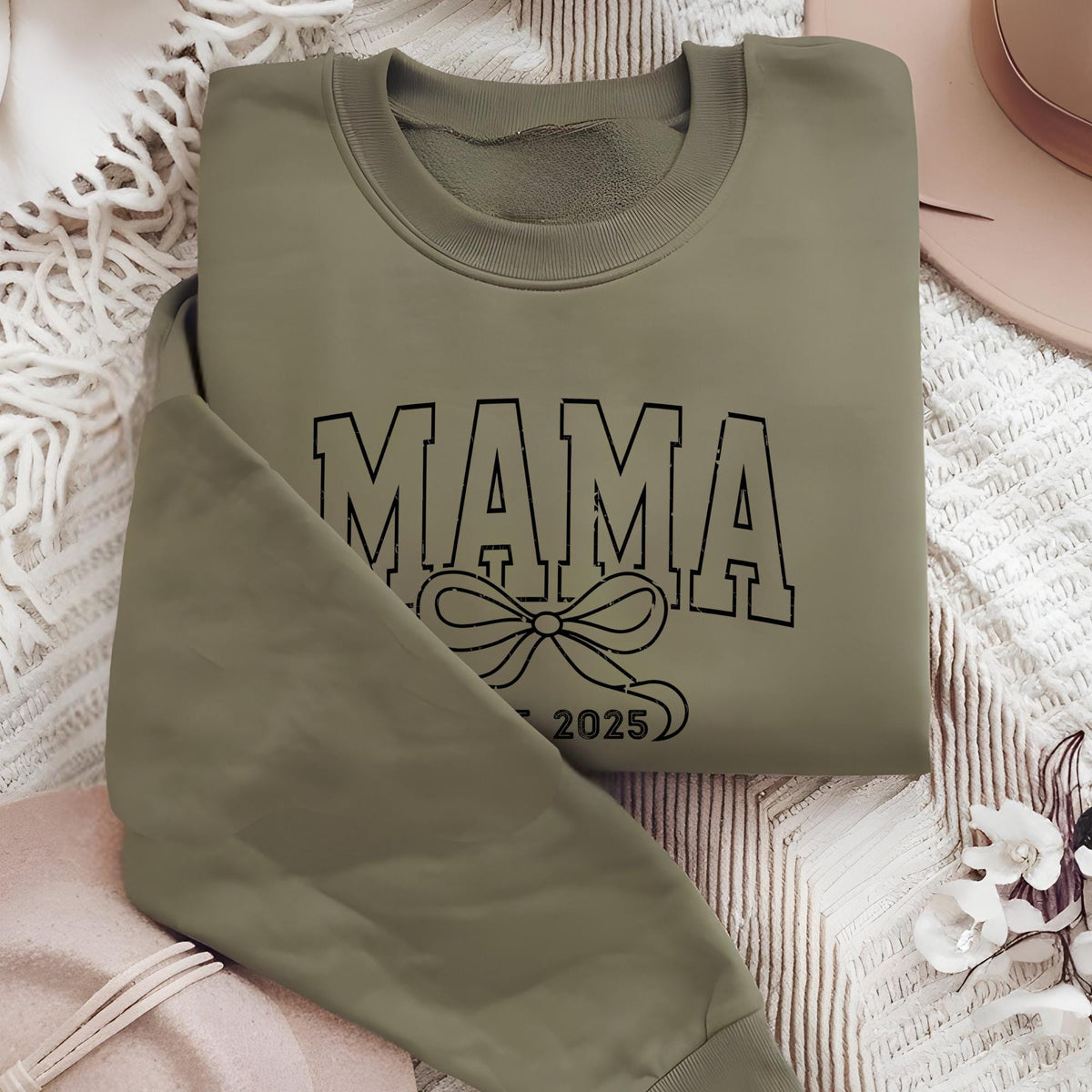 Personalized Toile Mama Pregnancy Announcement Sweatshirt