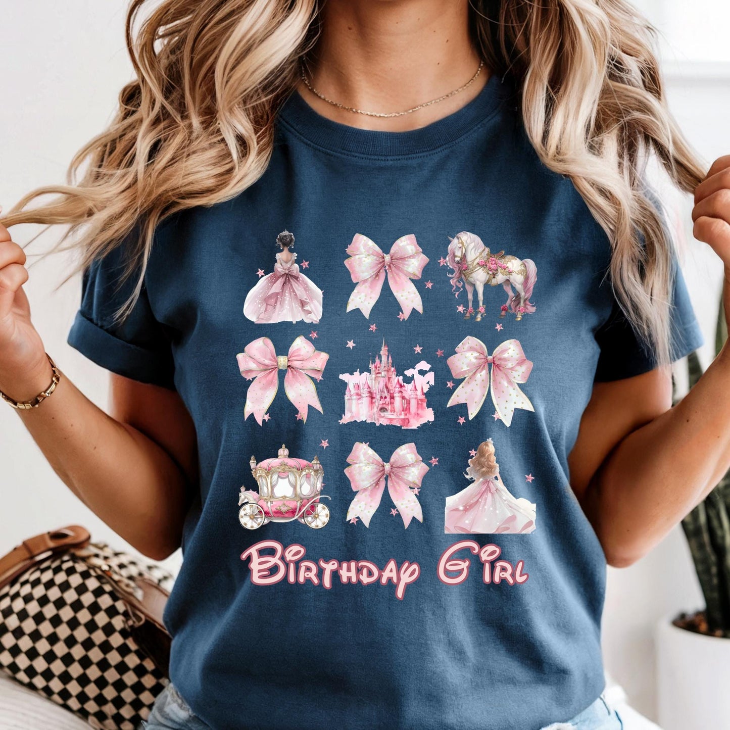 Comfort Colors® Custom Birthday Shirt, Disney Princess Tshirt, Magical Kingdom Tee, Personalized Disneyland Coquette Outfit