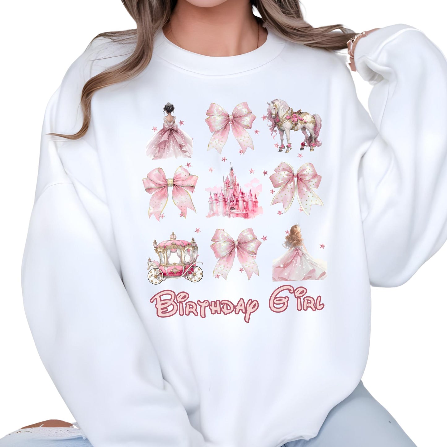 Disney Cinderella Watercolor Coquette Bow Sweatshirt, Cinderella Princess Sweat, Magic Kingdom Disneyland Birthday Hoodie