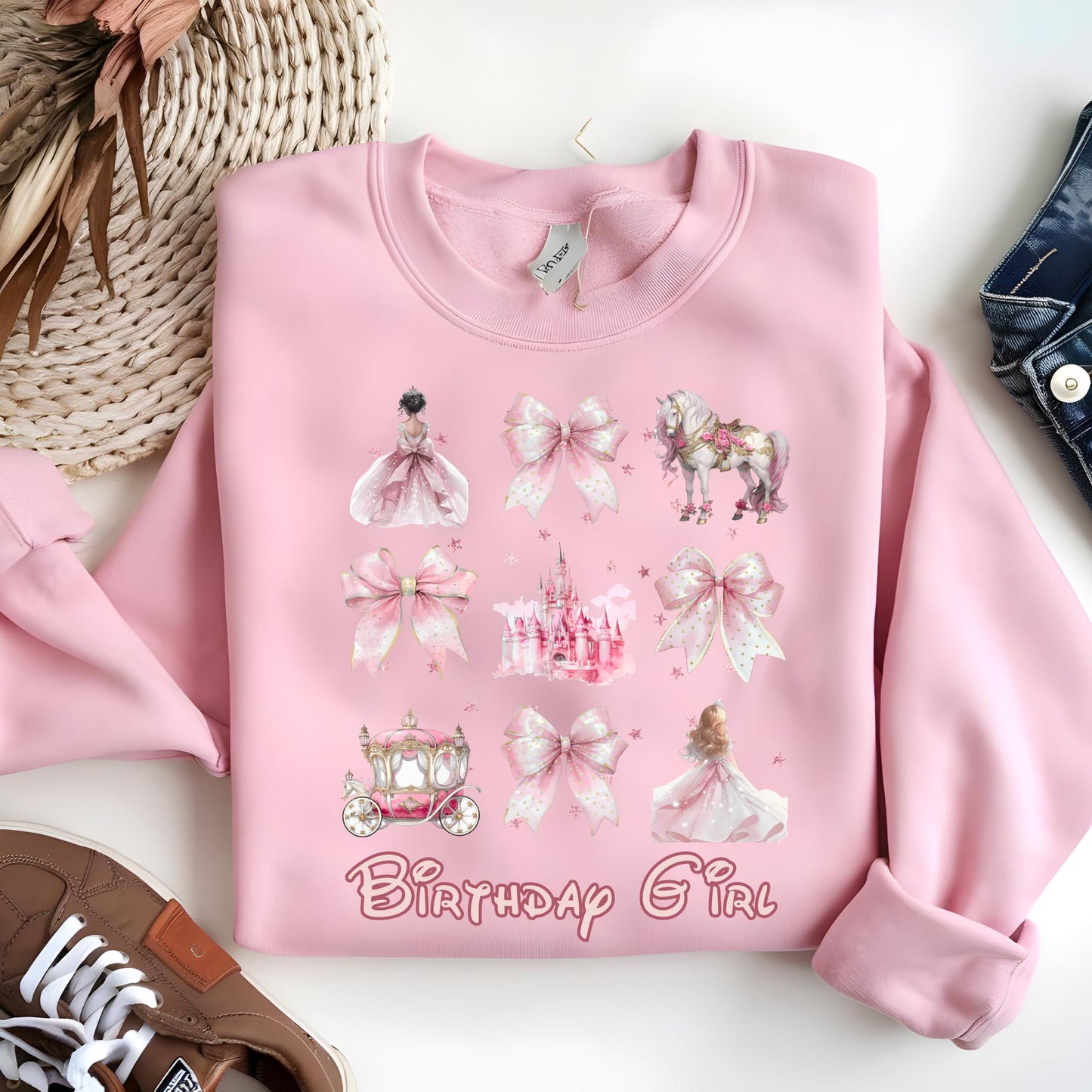 Disney Cinderella Watercolor Coquette Bow Sweatshirt, Cinderella Princess Sweat, Magic Kingdom Disneyland Birthday Hoodie