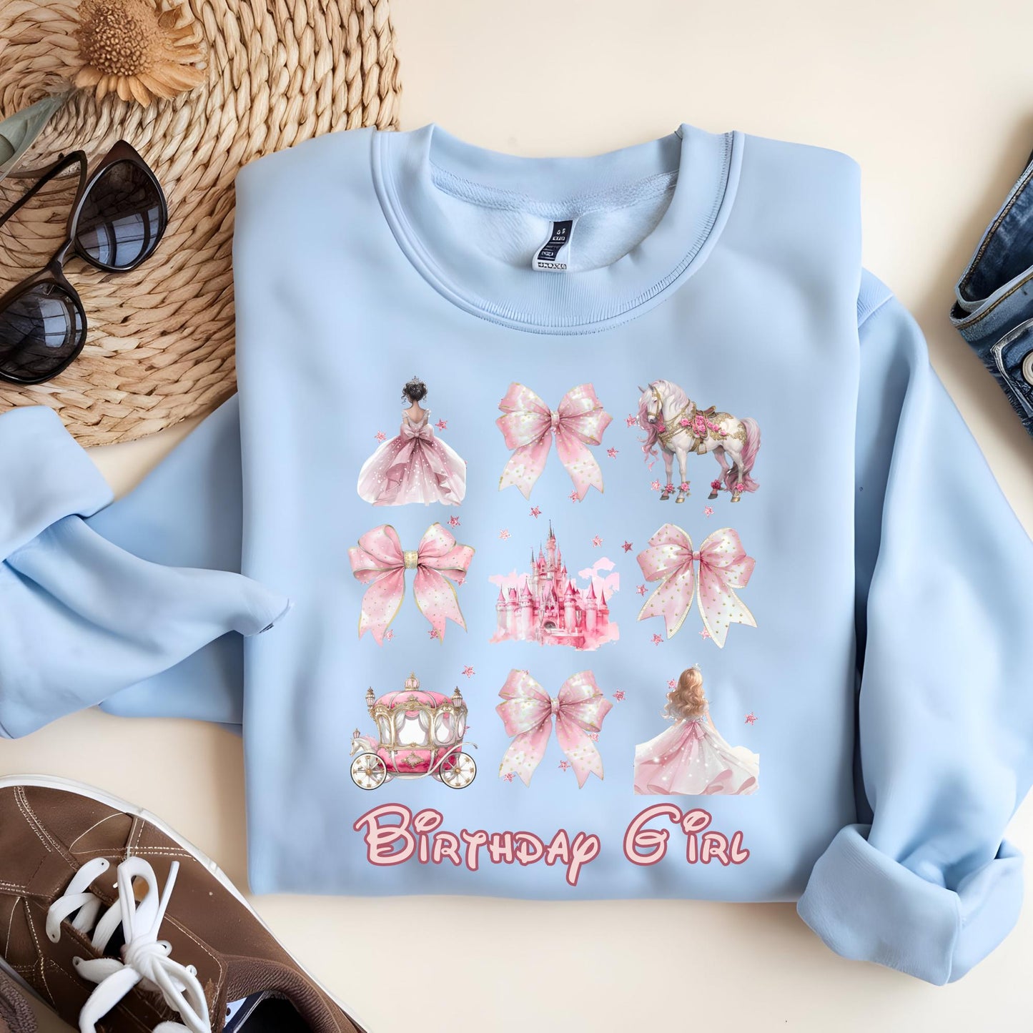 Disney Cinderella Watercolor Coquette Bow Sweatshirt, Cinderella Princess Sweat, Magic Kingdom Disneyland Birthday Hoodie