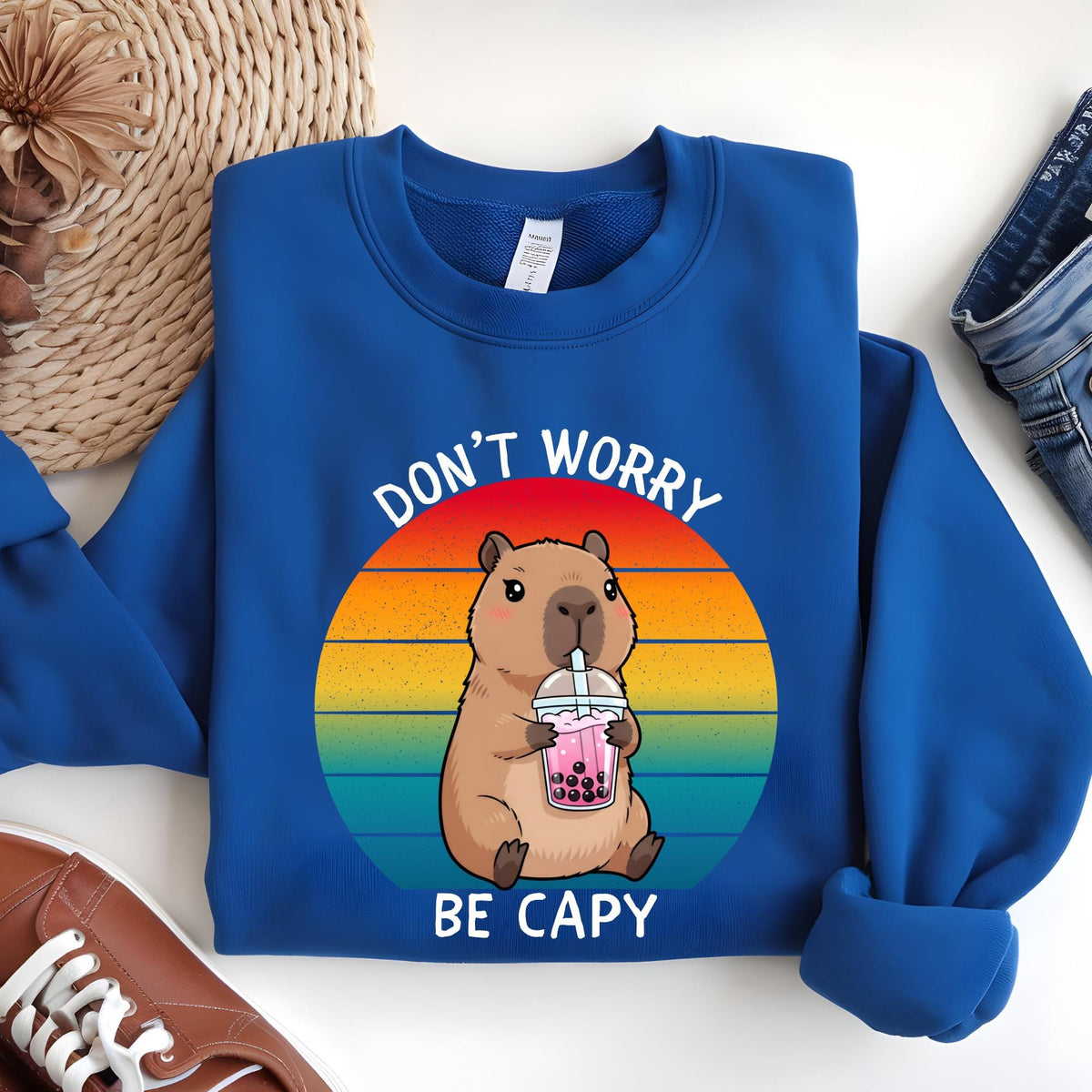 Don’t Worry Be Capy Capybara Funny Meme T-Shirt