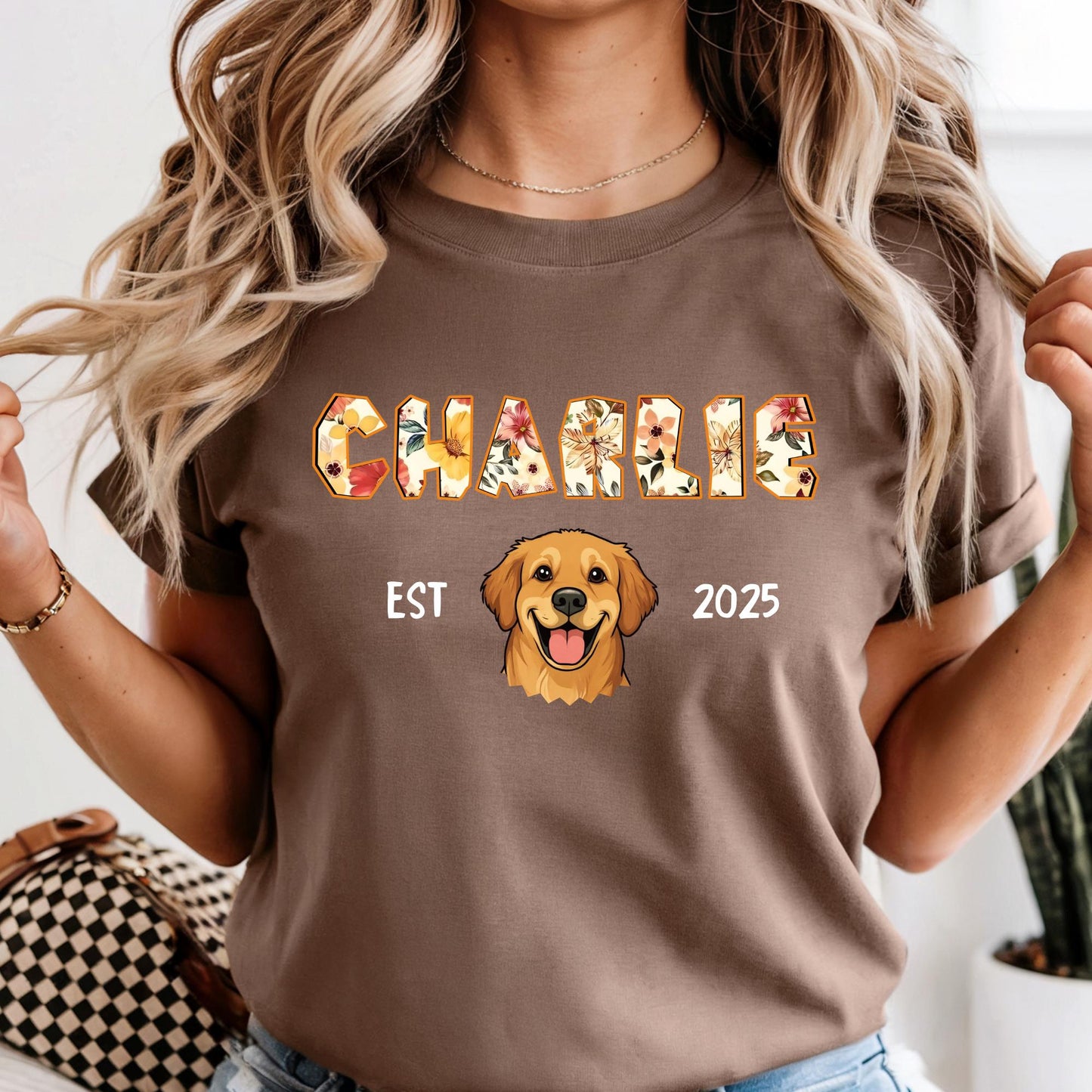 Custom Comfort Colors® Dog Mom Shirt, Personalized 2 Sides Pet Portrait Tshirt, Customizable Cat Mom Dad Tee