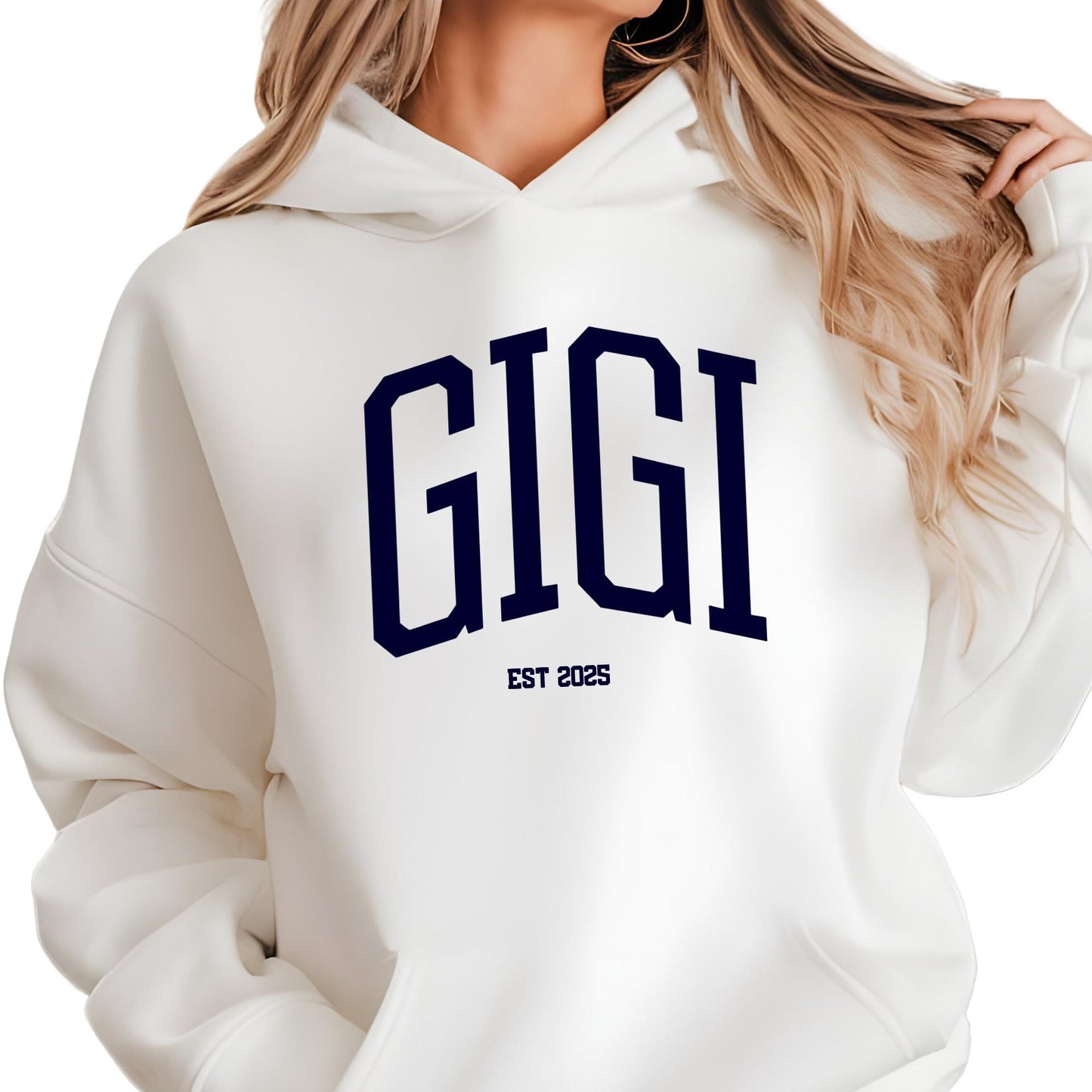 Custom Gigi Sweatshirt, Personalized EST Date Grandma Shirt, Pregnancy Reveal Outfit, New Grandma Crewneck, Mother's Day Gift