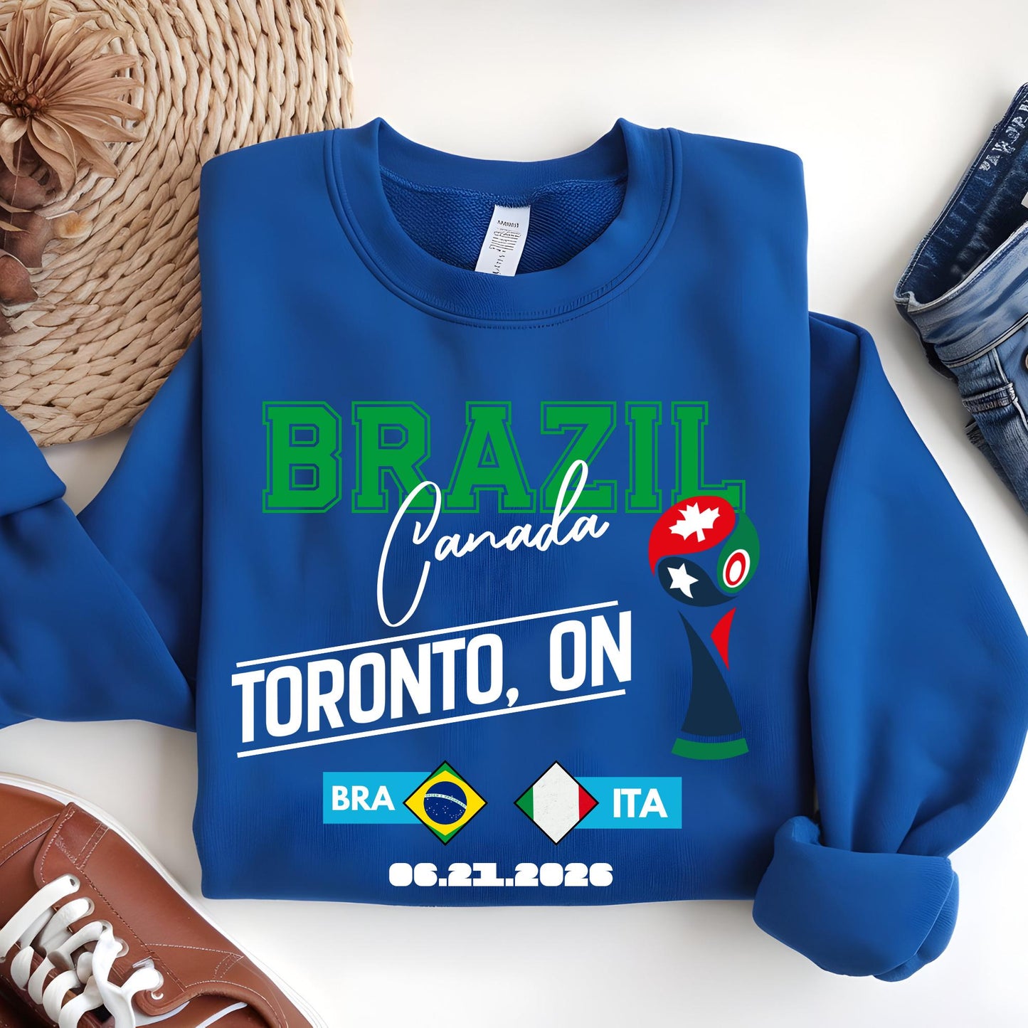 World Cup 2026 Sweatshirt, Custom Destination Sweat, Personalized Country Match Score United States Canada Mexico Hoodie