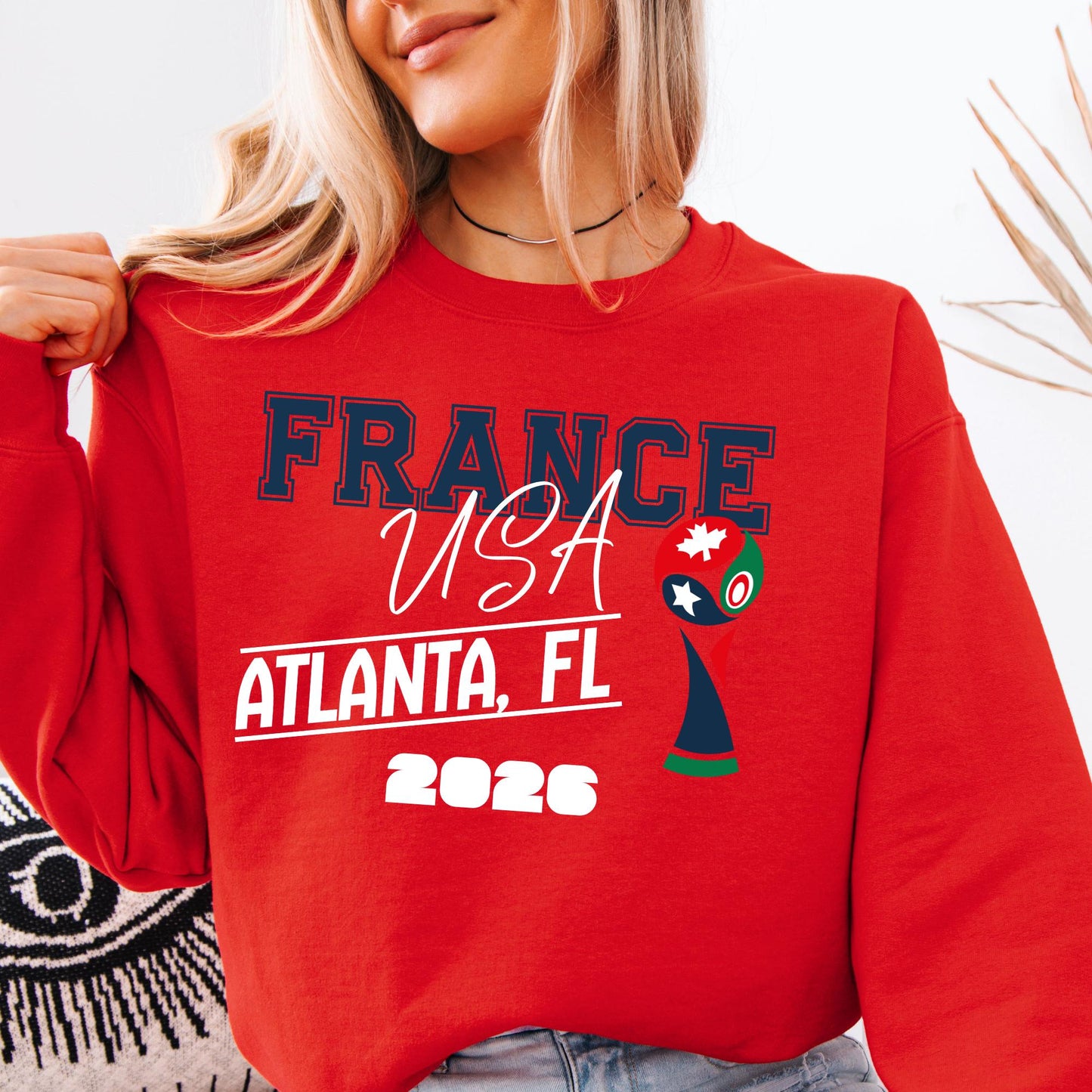 World Cup 2026 Sweatshirt, Custom Destination Sweat, Personalized Country Match Score United States Canada Mexico Hoodie