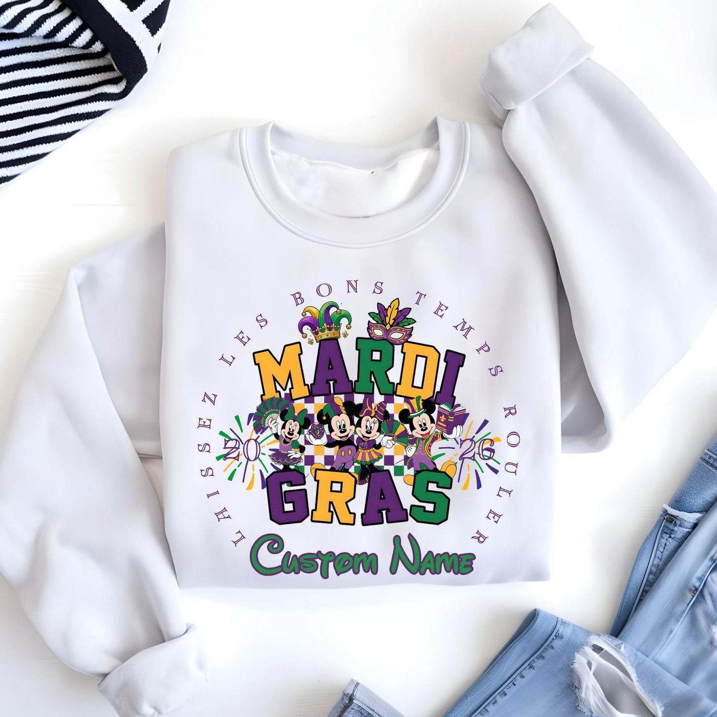 Custom Disney Mardigras Sweatshirt - Laissez Les Bons Temps Rouler Mardi-Gras Hoodie